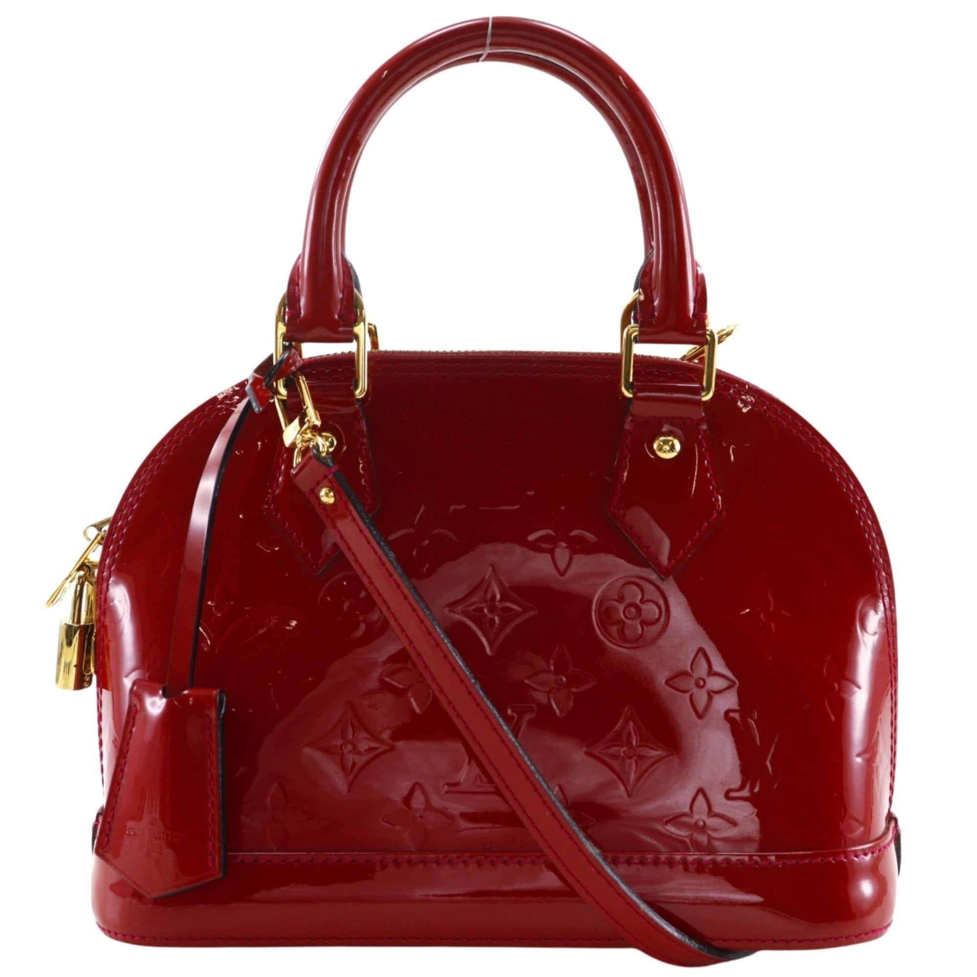 Louis Vuitton Pomme D'amour Red Color Monogram Vernis Handbag (Pre-Owned)