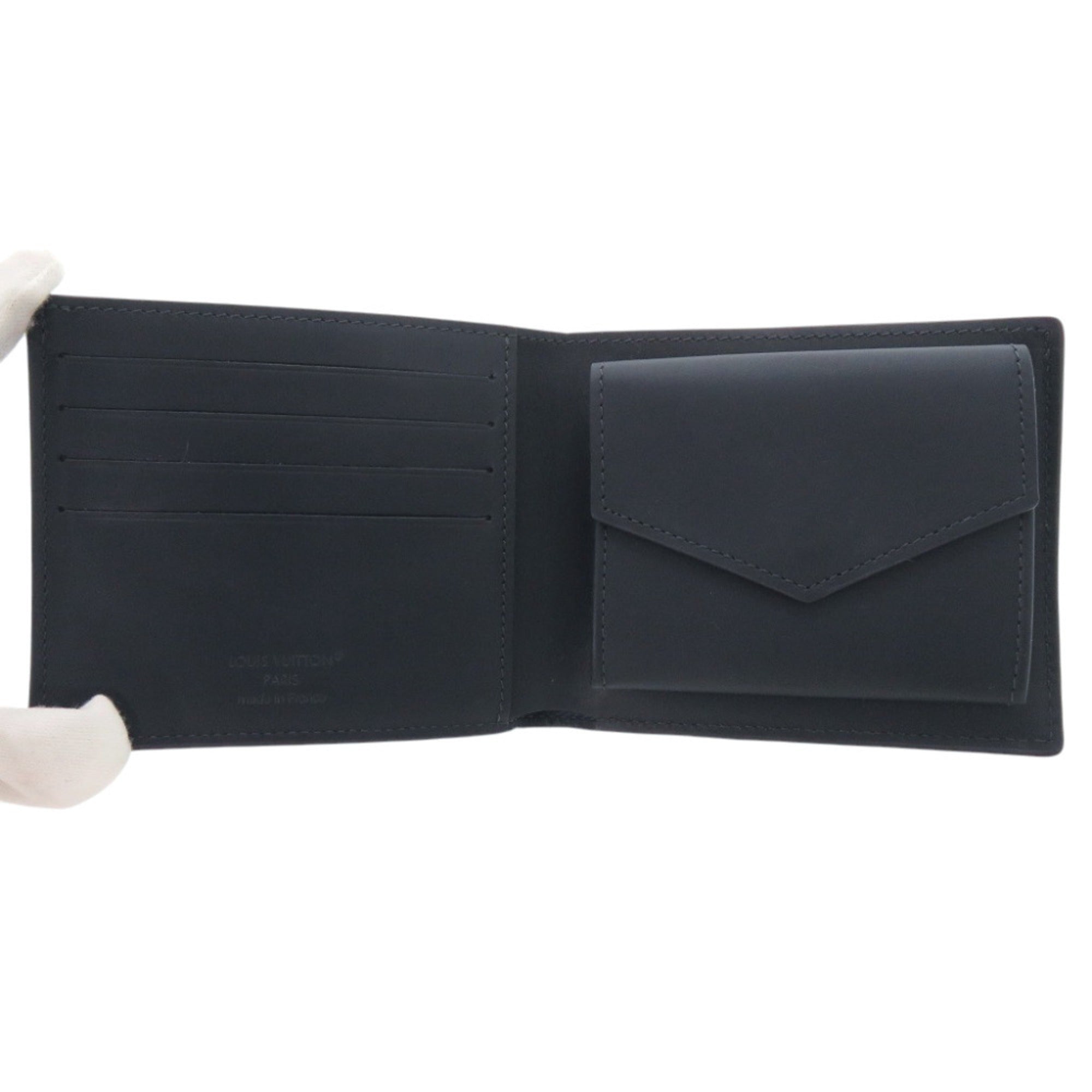 Louis Vuitton Navy Leather Wallet (Bi-Fold) (Pre-Owned)