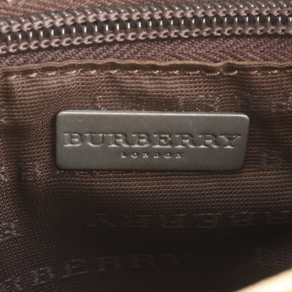 Burberry Brown Leather Coated Canvas Handbag Tote Bag (Pre-Owned)