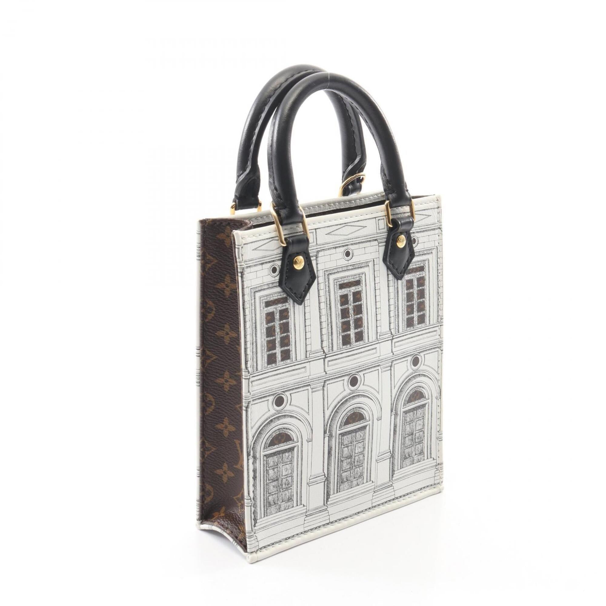 Louis Vuitton Black Brown White Coated Canvas Pvc Leather Handbag (Pre-Owned)
