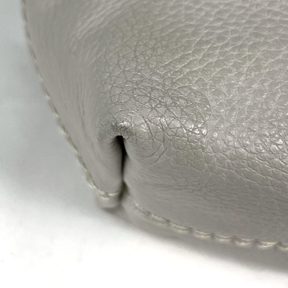 Chloé Marcie Gray Leather Shoulder Bag (Pre-Owned)