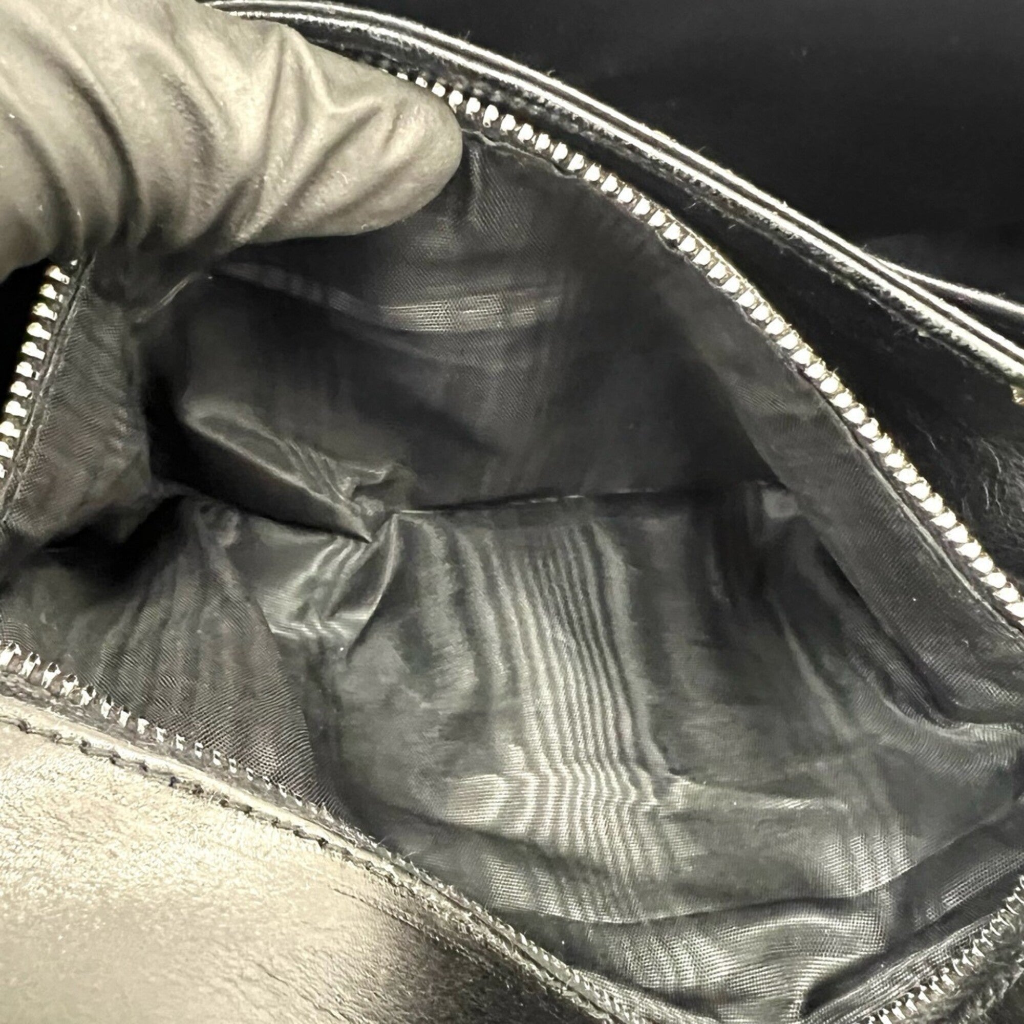 Celine Black Leather Pochette Shoulder Bag (Pre-Owned)