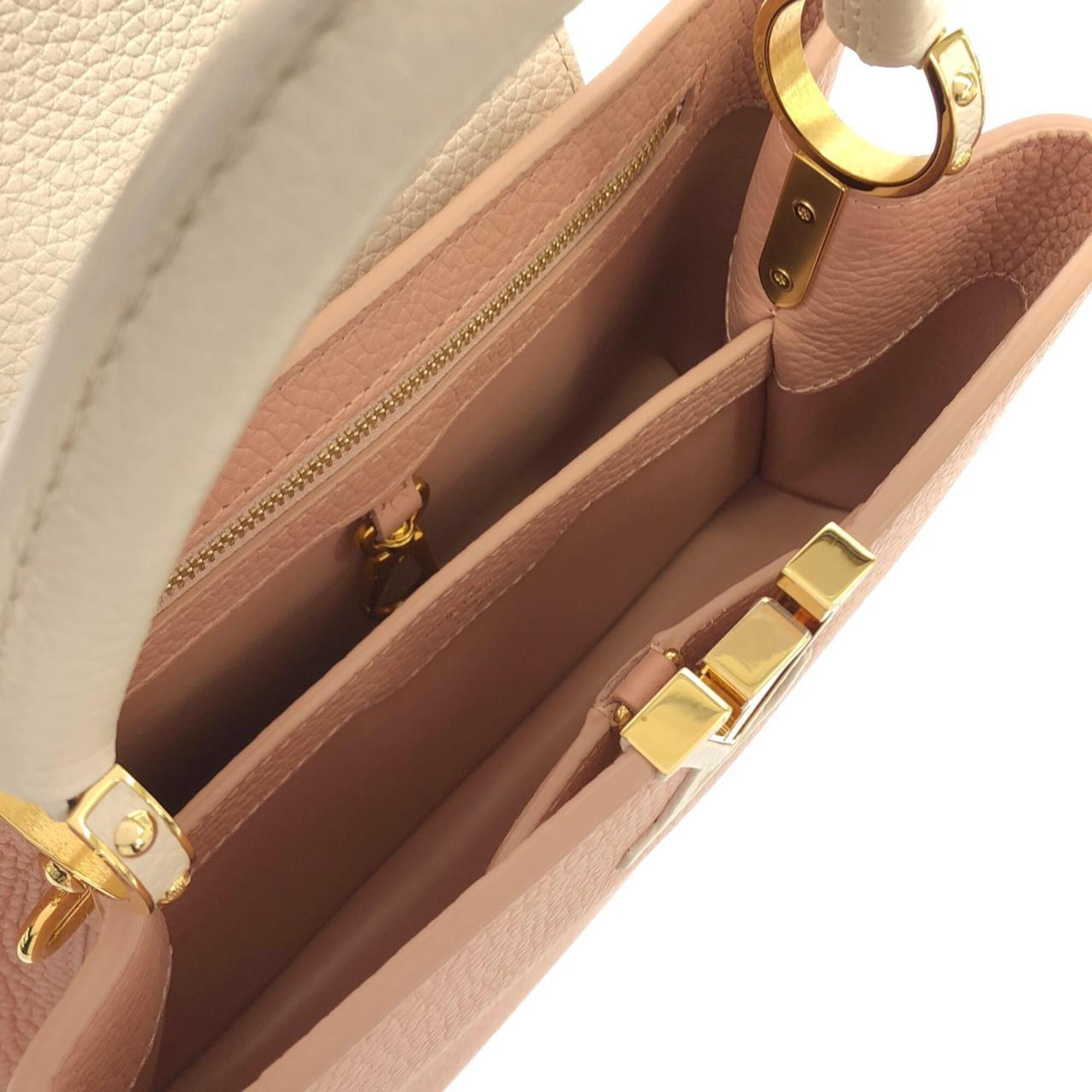 Louis Vuitton Pink Beige Leather Handbag (Pre-Owned)