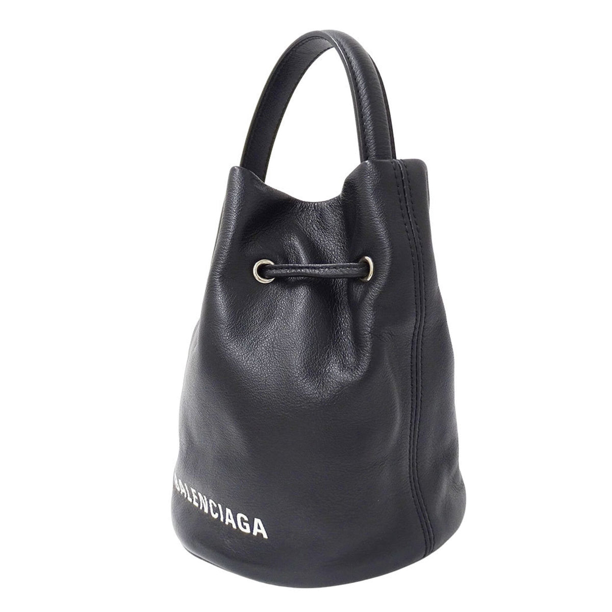 Balenciaga Black Leather Handbag Shoulder Bag (Pre-Owned)