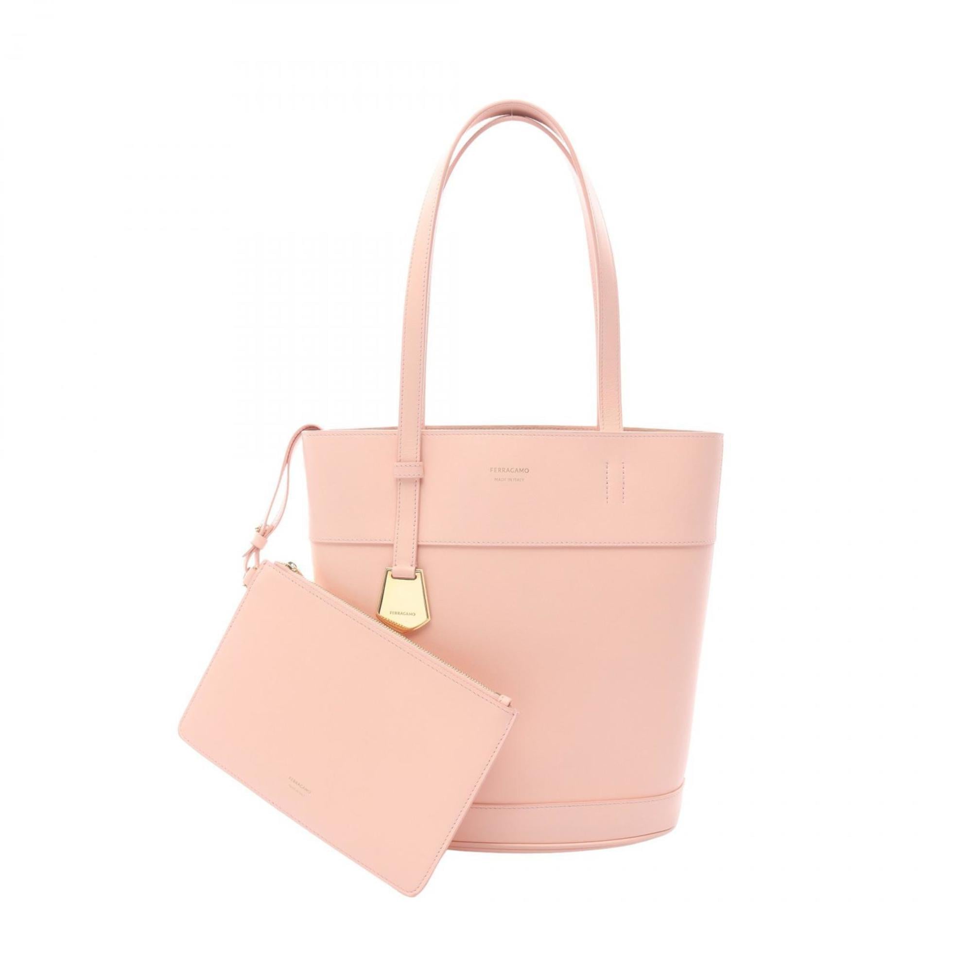 Salvatore Ferragamo Pink Leather Handbag Tote Bag (Pre-Owned)