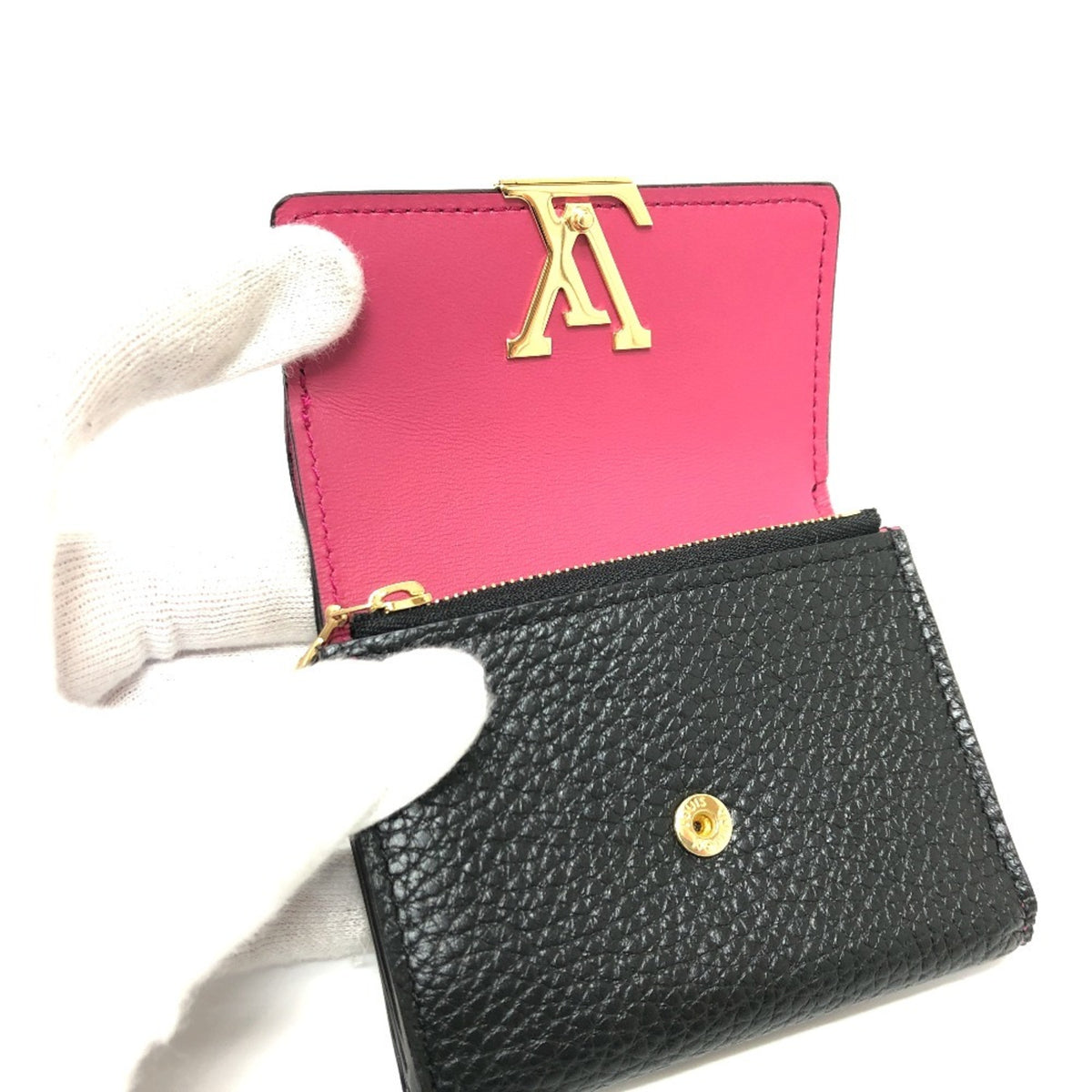 Louis Vuitton Bicolor Black Noir Pink Leather Coin Purse/Coin Case (Pre-Owned)