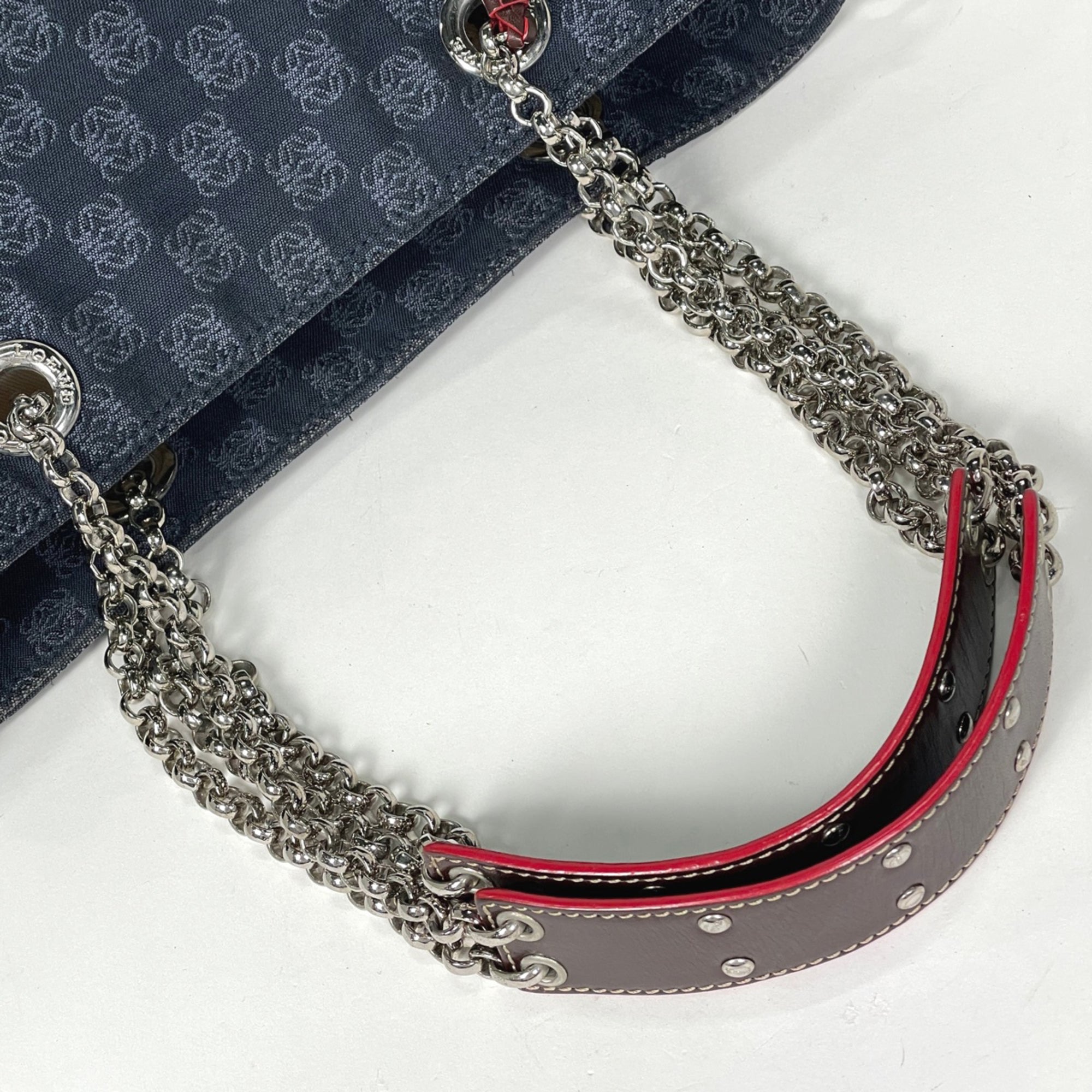 Loewe Navy Canvas Shoulder Bag Tote Bag (Pre-Owned)