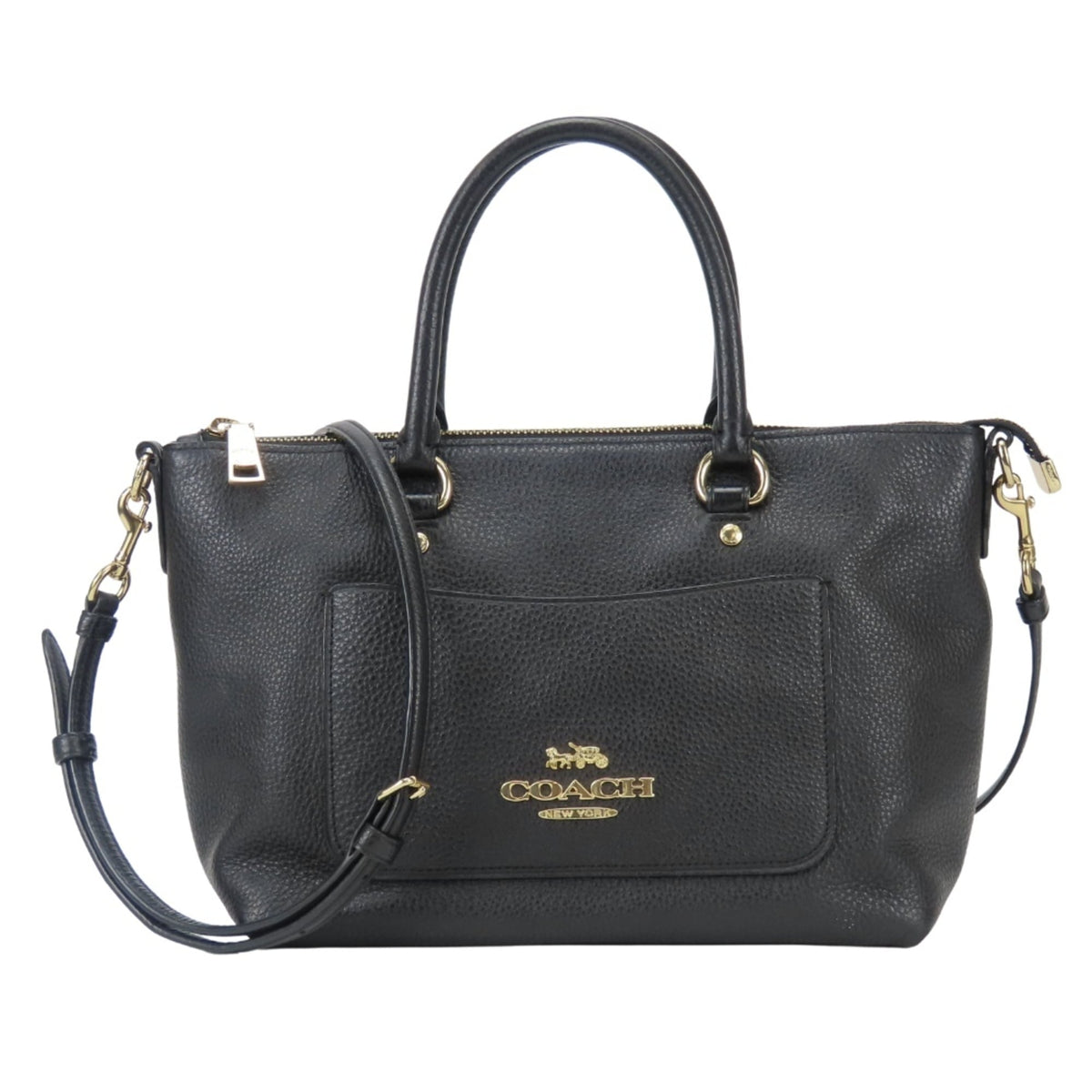 Coach Black Leather Handbag Shoulder Bag (Pre-Owned)