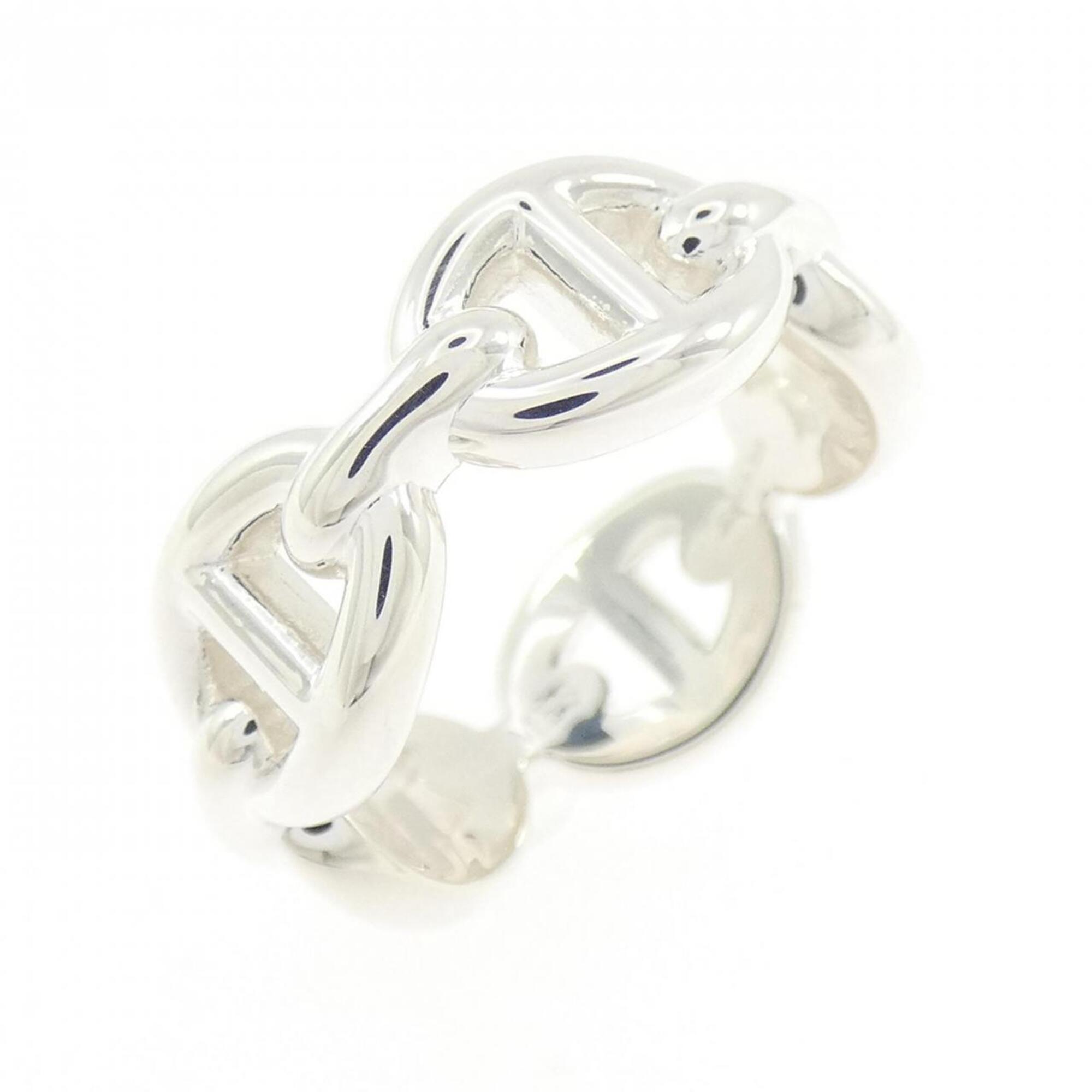 Hermes Silver Silver 925 Band Ring (Pre-Owned)