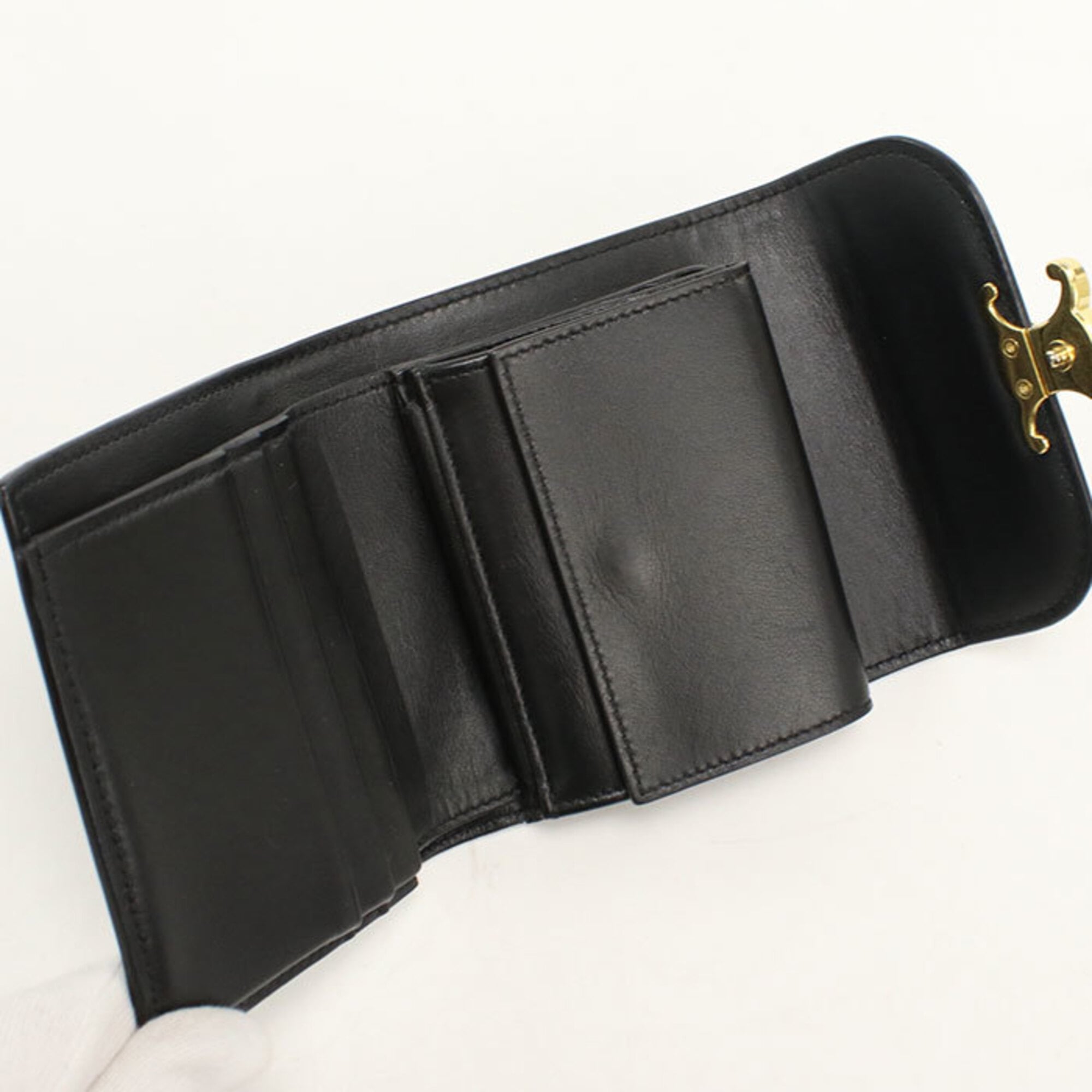 Celine Black Leather Wallet (Tri-Fold) (Pre-Owned)