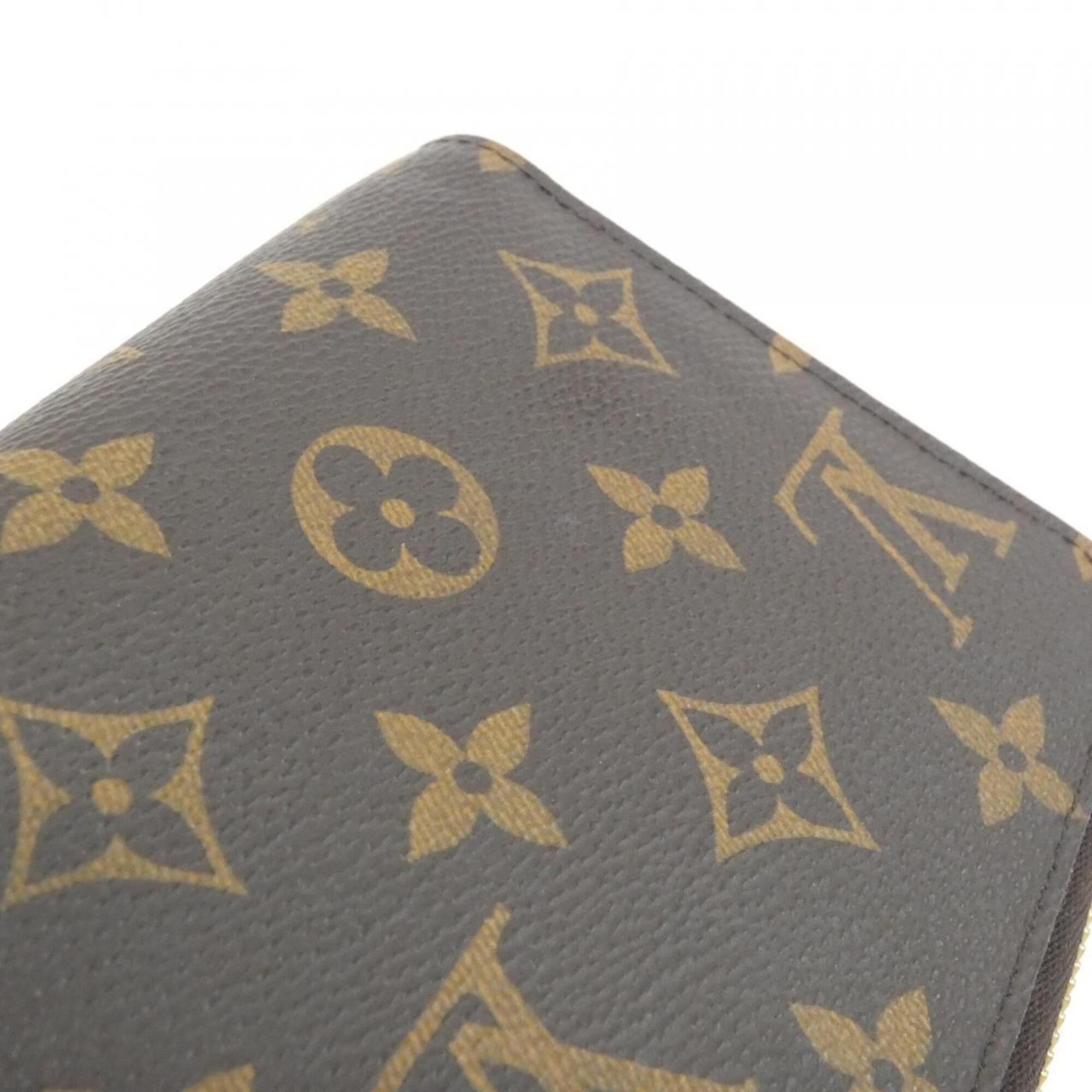 Louis Vuitton Marron Coated Canvas Long Wallet (Bi-Fold) (Pre-Owned)