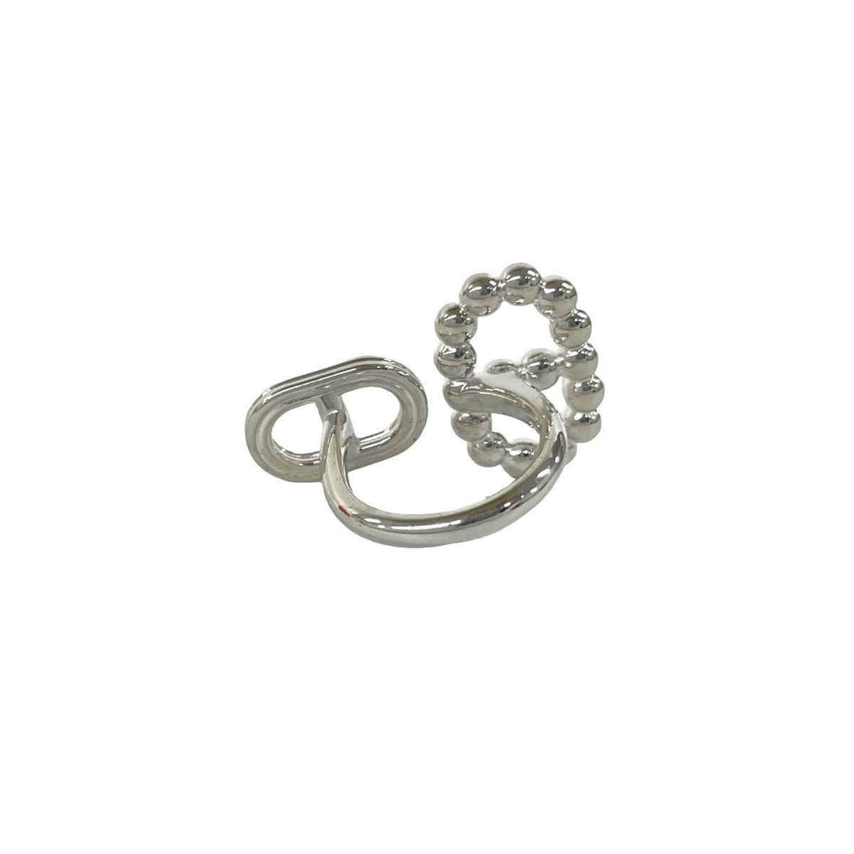 Hermes Silver Silver 925 Band Ring (Pre-Owned)