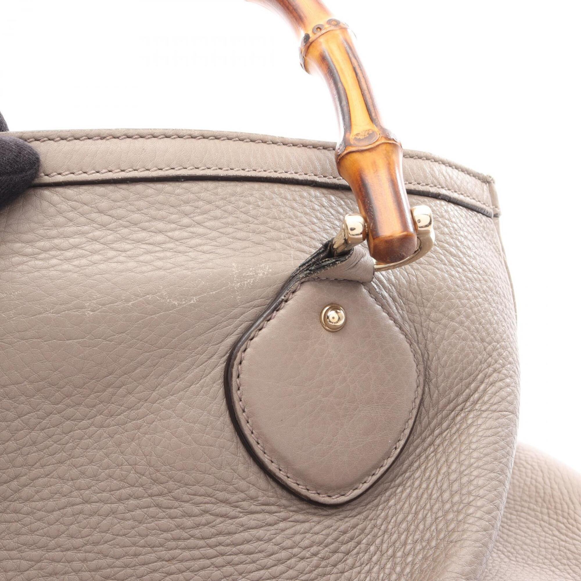 Gucci Beige Leather Handbag Tote Bag (Pre-Owned)