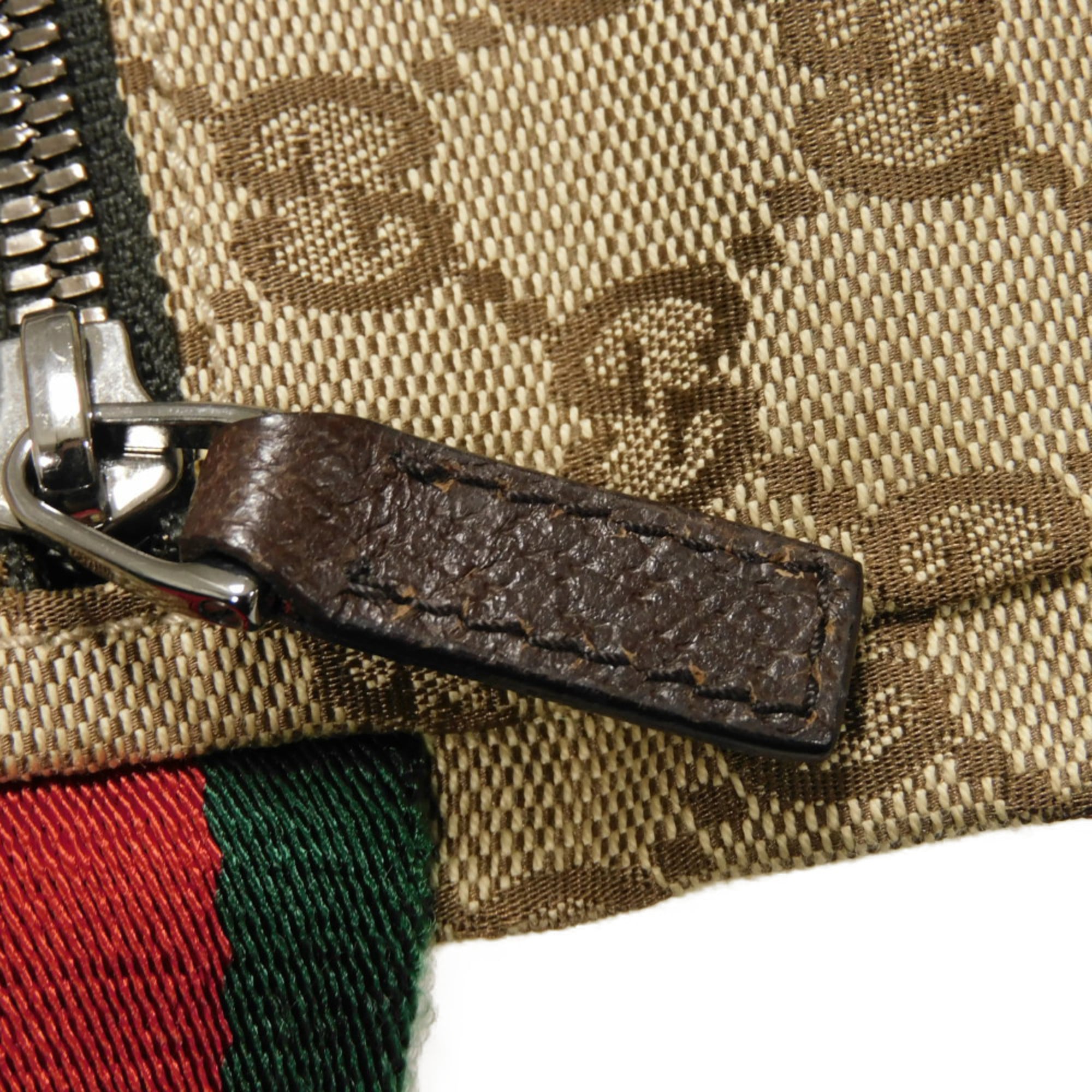 Gucci Beige Gg Canvas Leather Fanny Pack Shoulder Bag Sling Bag (Pre-Owned)