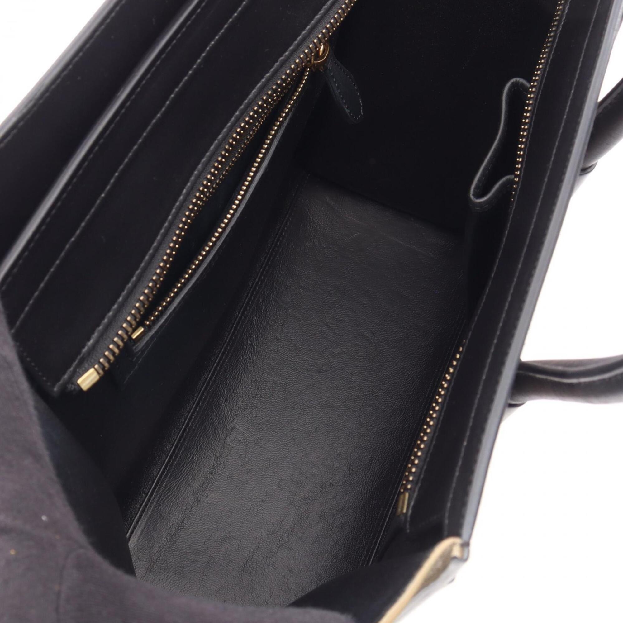 Celine Beige Black Pink Leather Handbag Tote Bag (Pre-Owned)