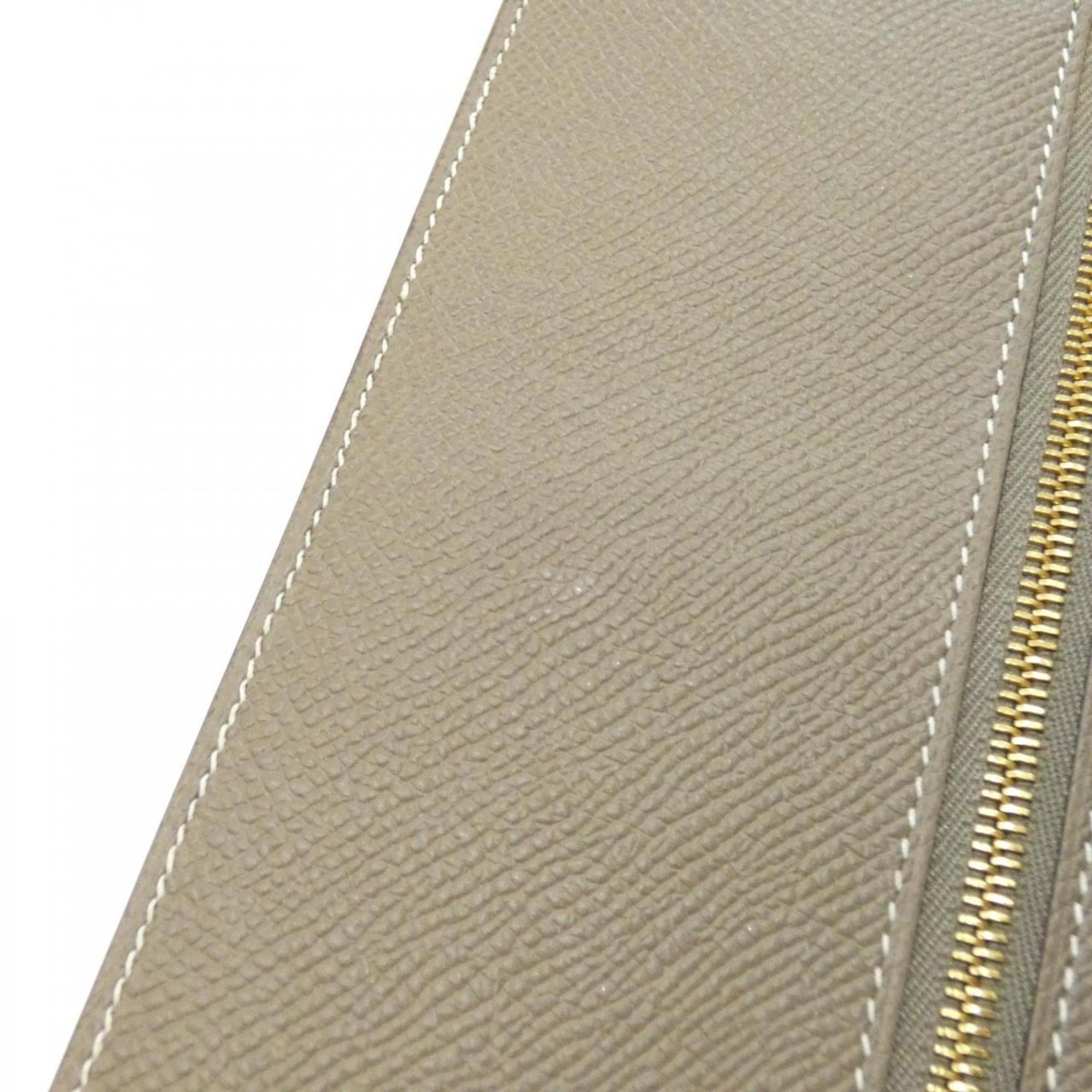 Hermes Etoupe Gray Epsom Leather Long Wallet (Bi-Fold) (Pre-Owned)