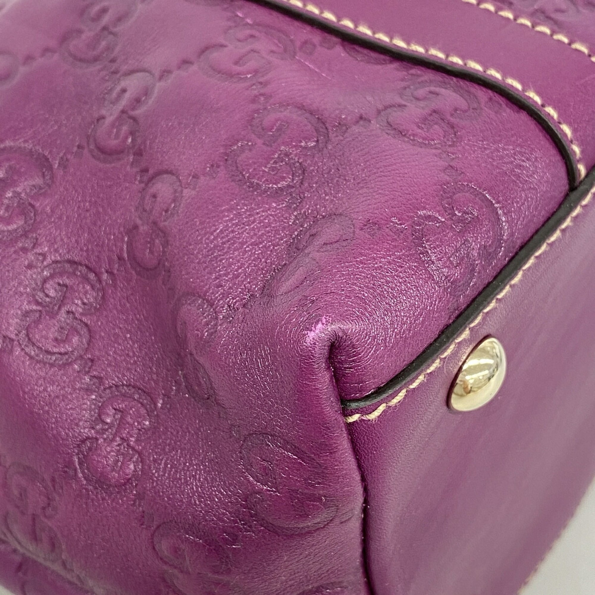 Gucci Purple Leather Tote Bag (Pre-Owned)