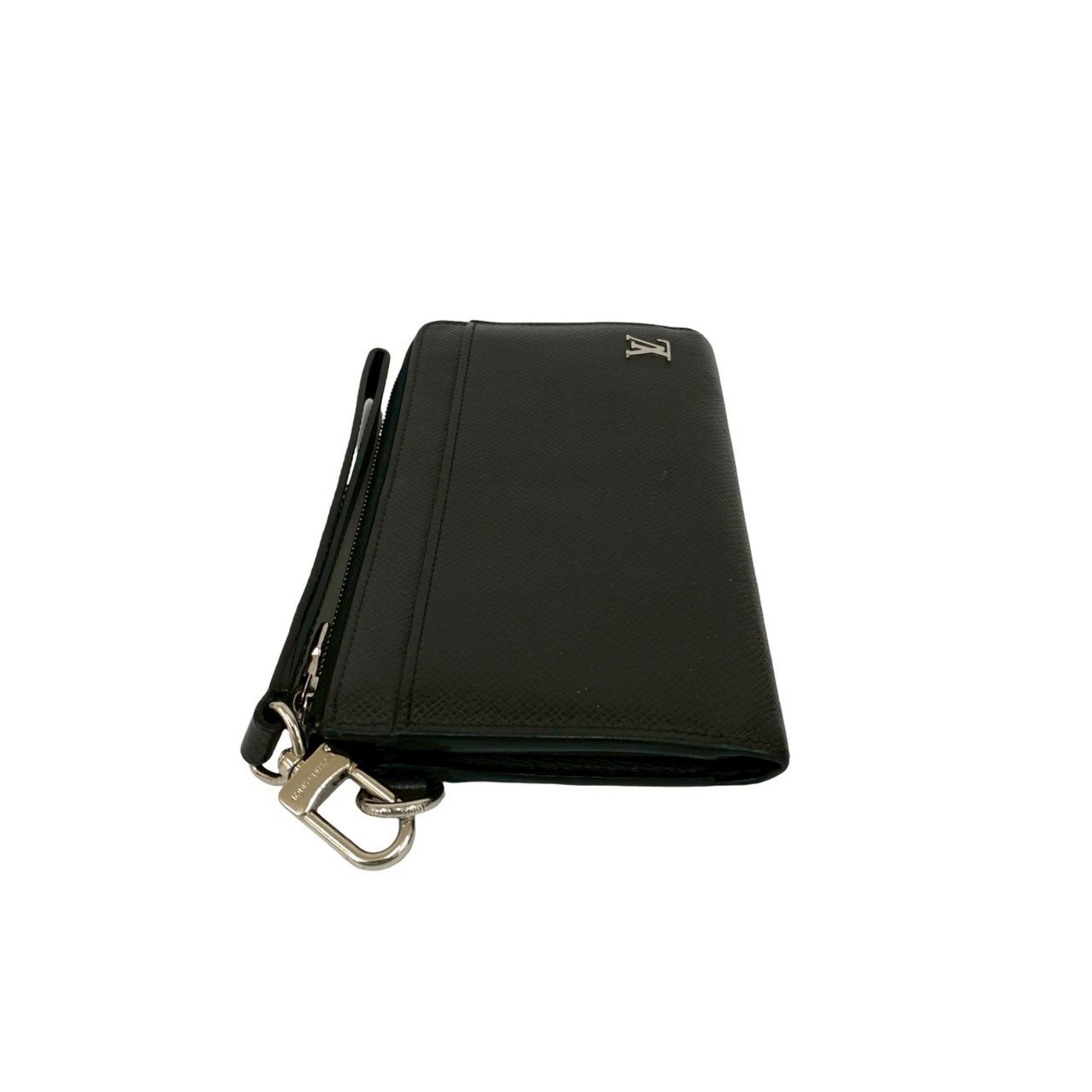 Louis Vuitton Black Leather Long Wallet (Bi-Fold) (Pre-Owned)