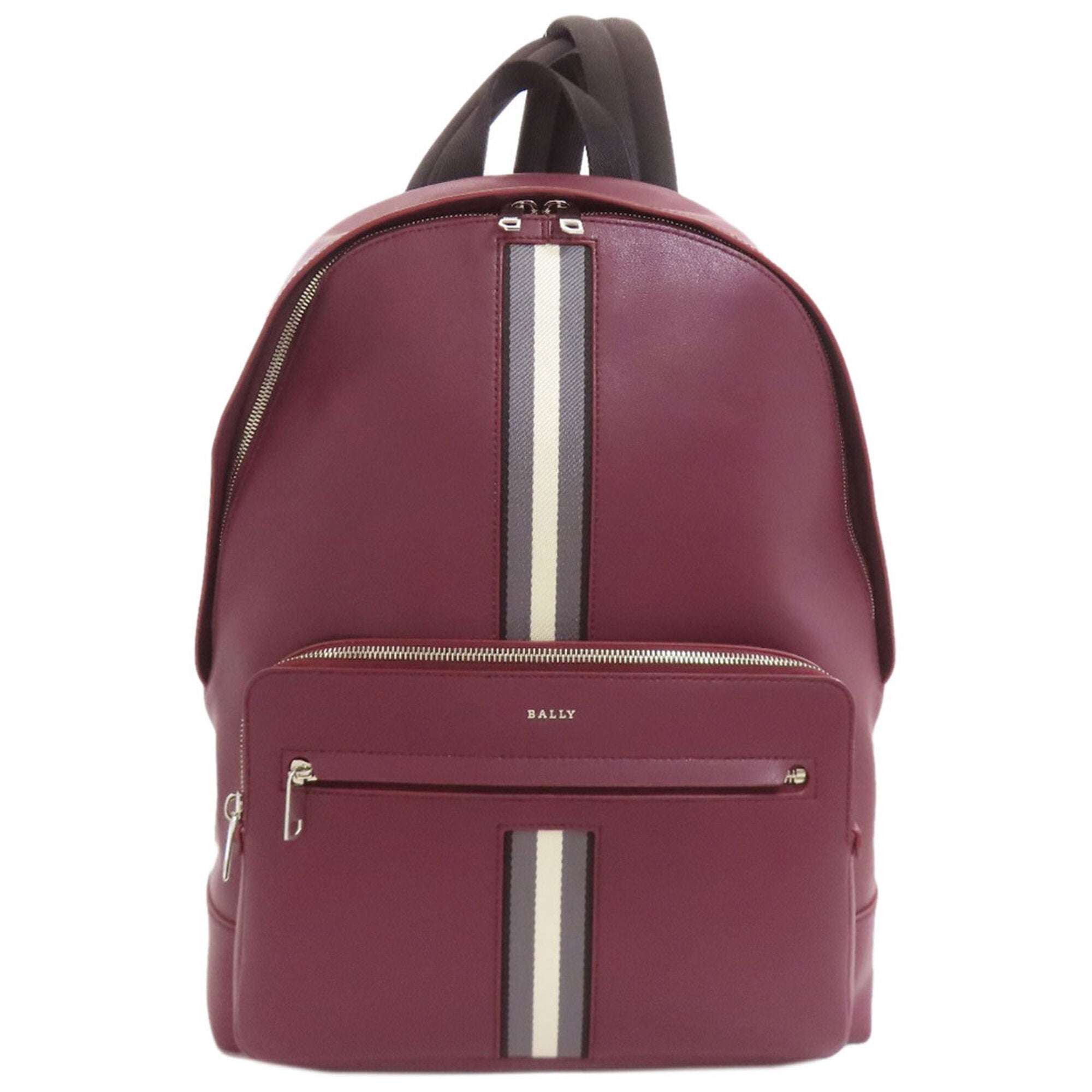 Bally Gray Purple Leather Backpack (Pre-Owned)