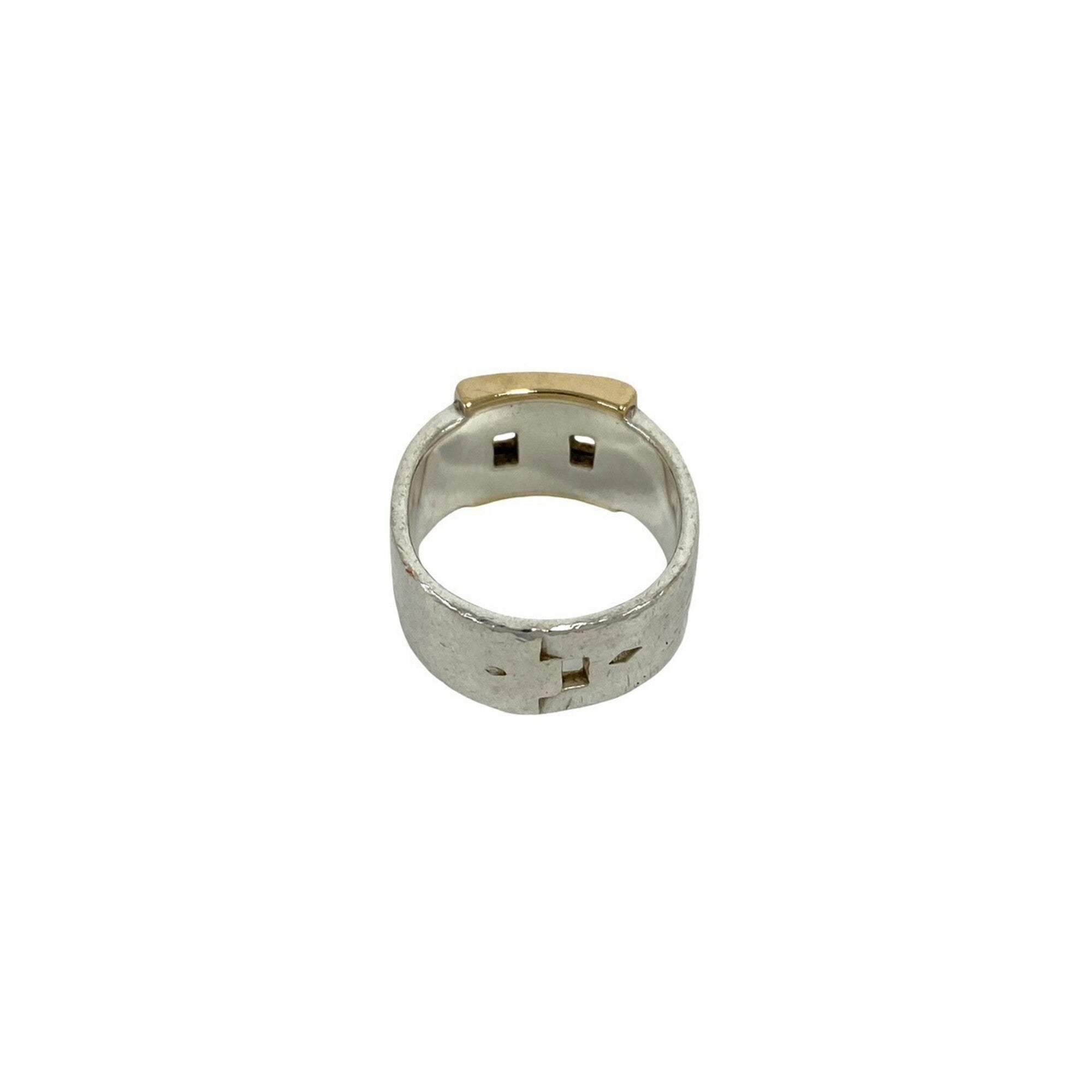 Hermes Gold Silver Yellow Gold (18K) Silver 925 Band Ring (Pre-Owned)