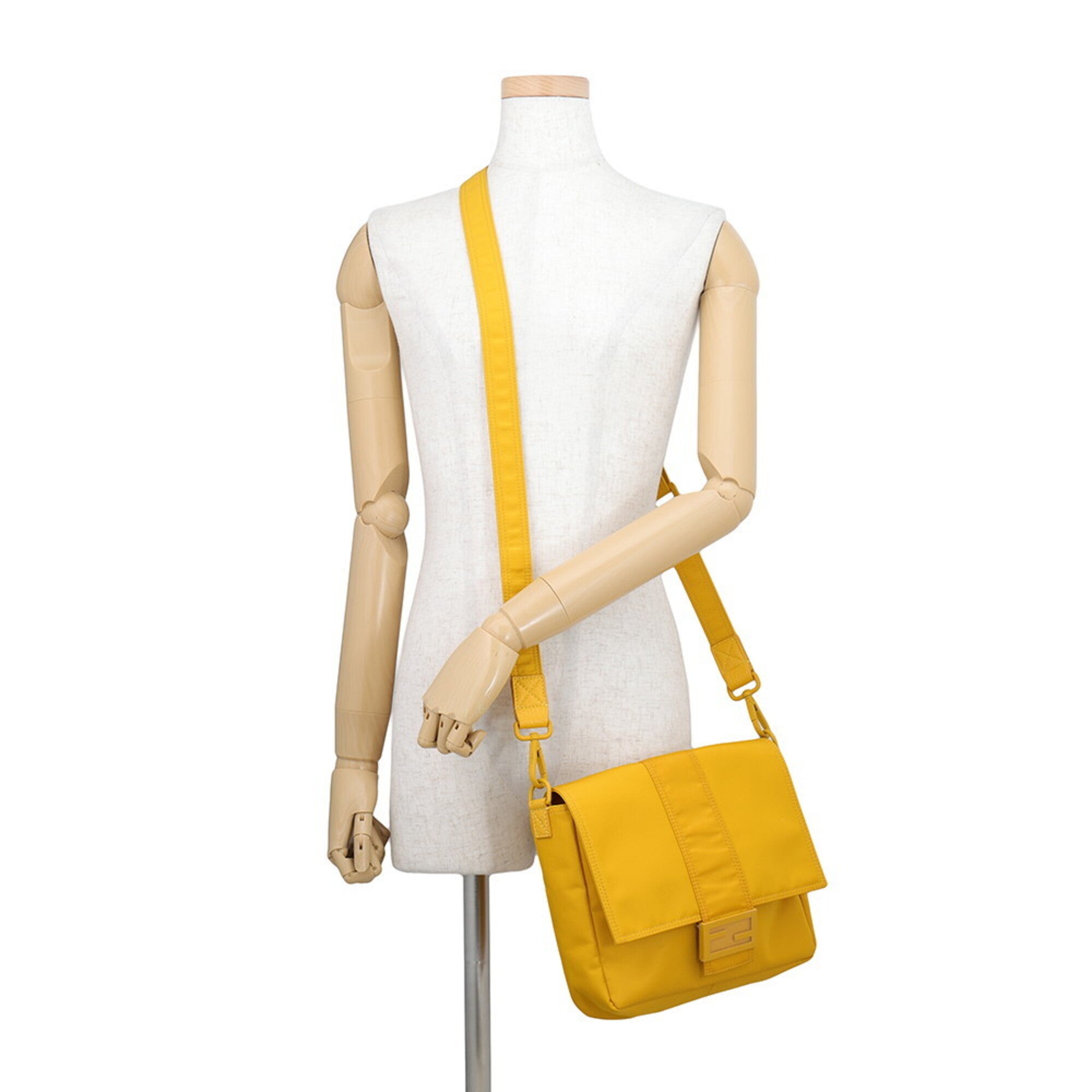 Fendi Yellow Nylon Shoulder Bag (Pre-Owned)