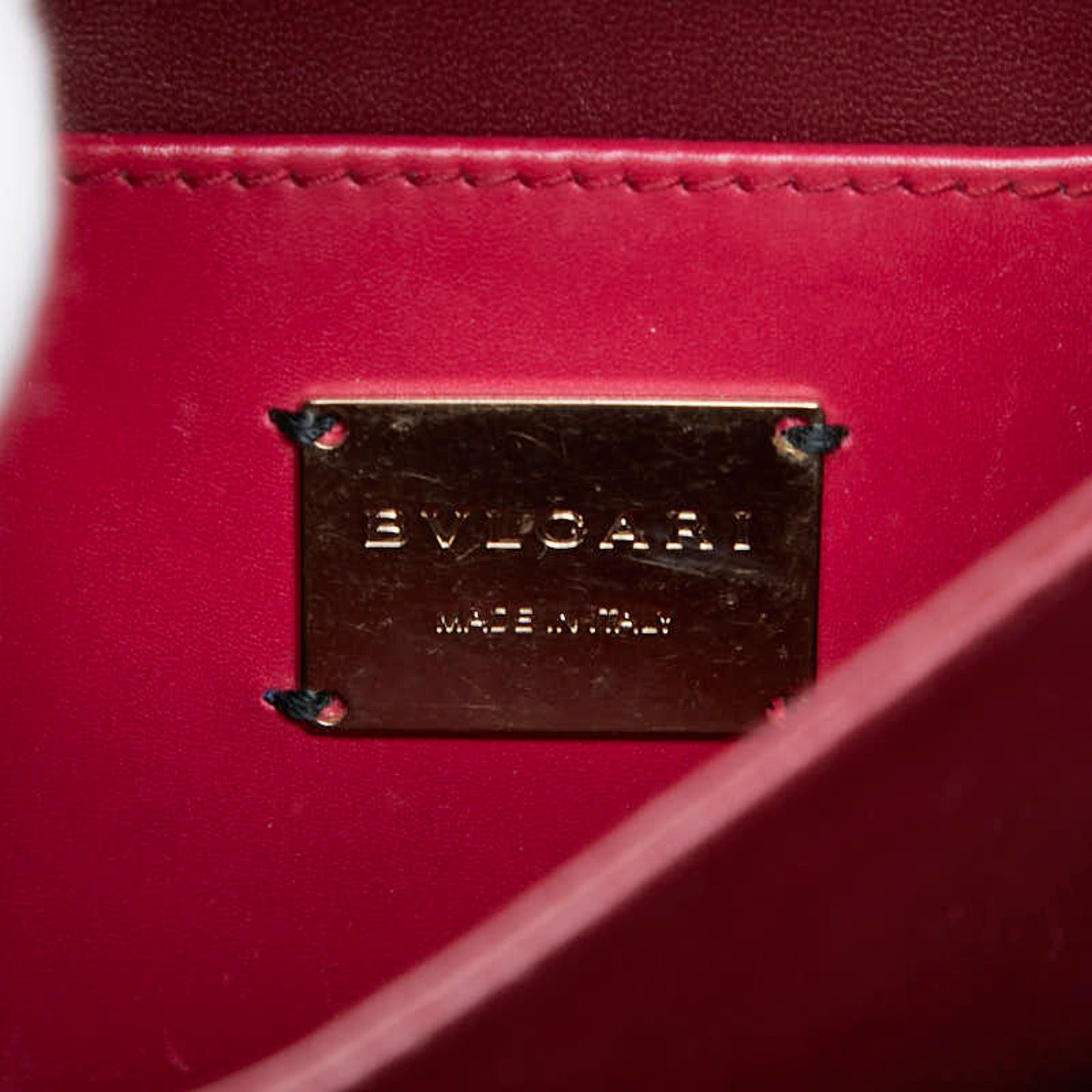 Bvlgari Pink Leather Handbag Shoulder Bag (Pre-Owned)