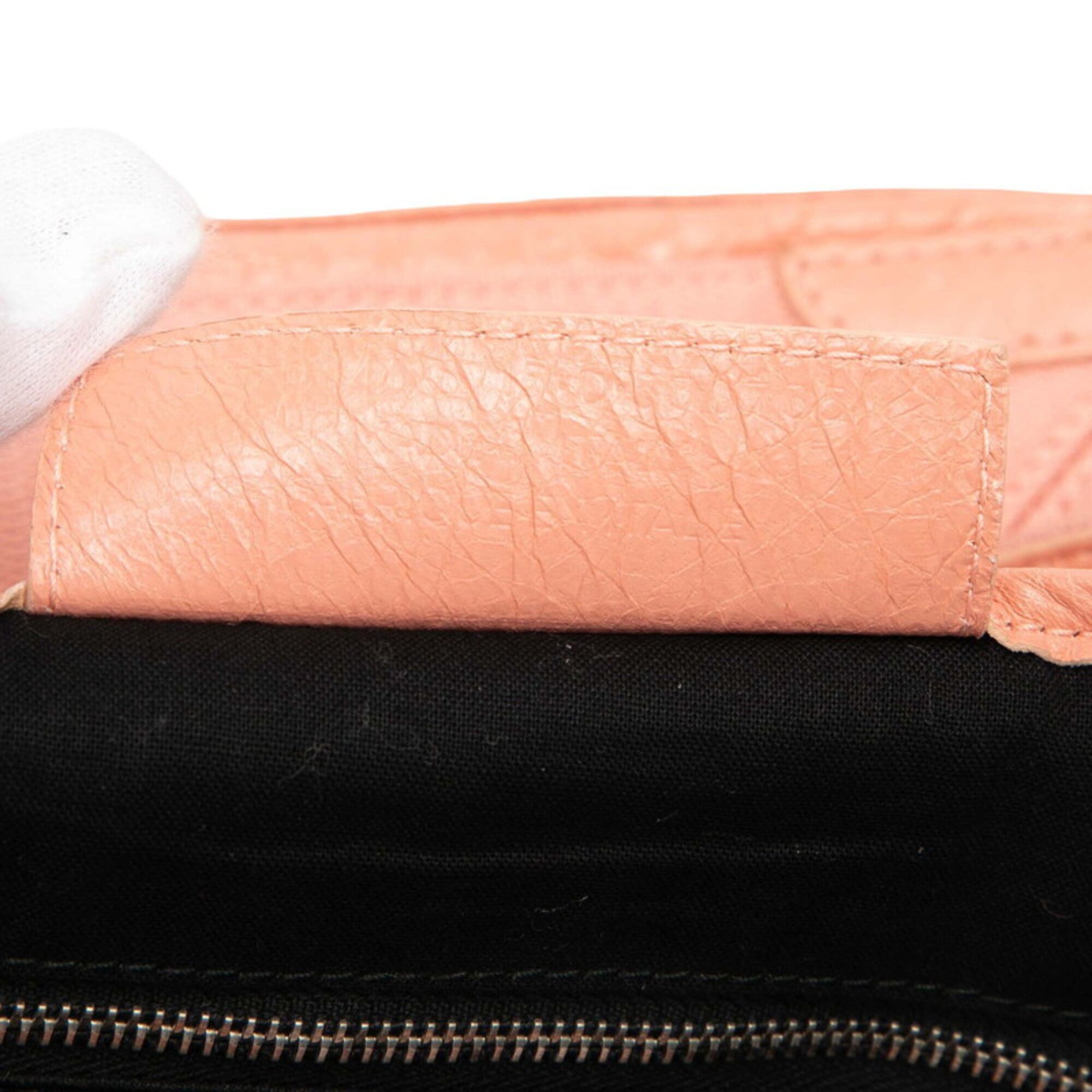 Balenciaga Pink Leather Canvas Handbag Shoulder Bag (Pre-Owned)