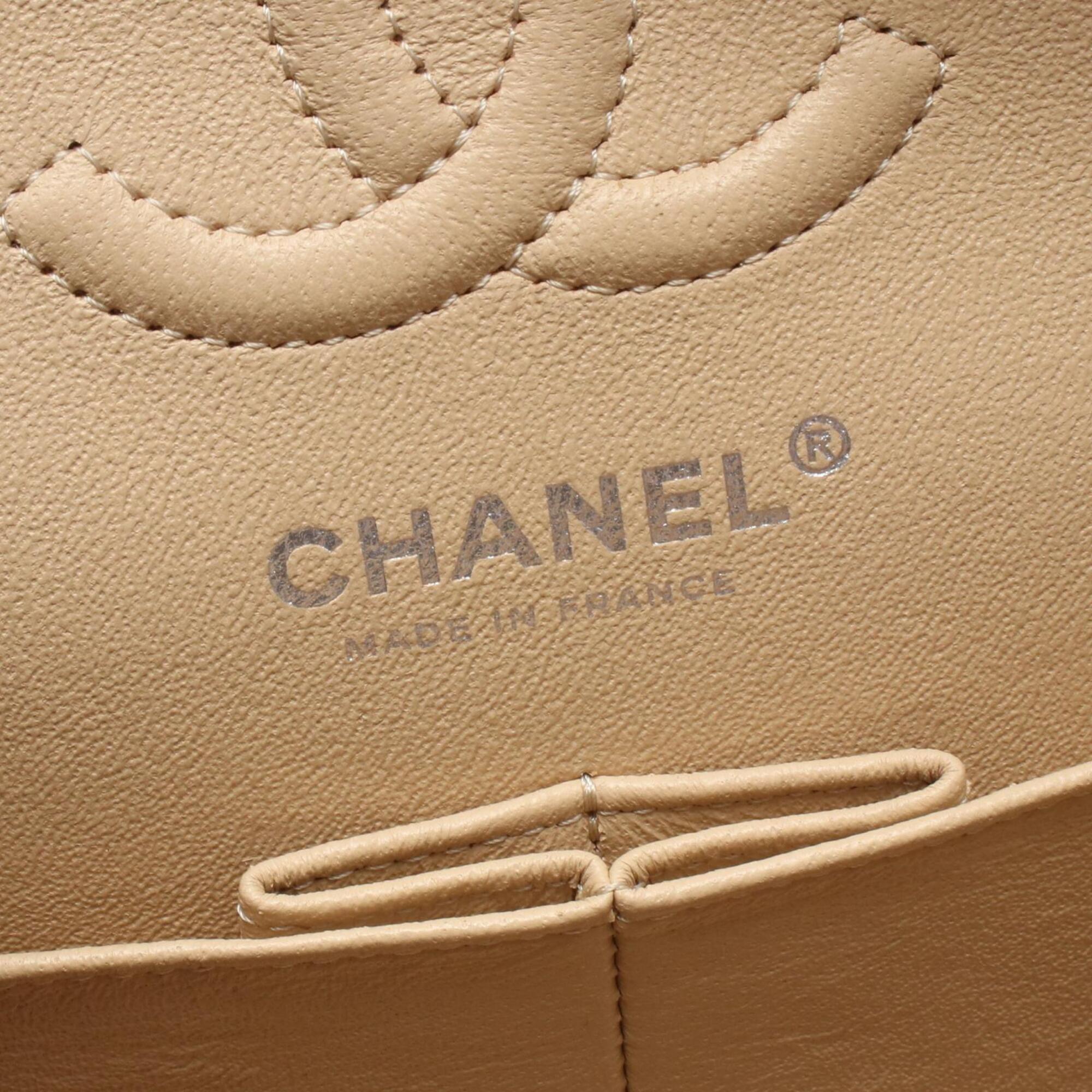 Chanel Beige Grained Calfskin Handbag Shoulder Bag (Pre-Owned)