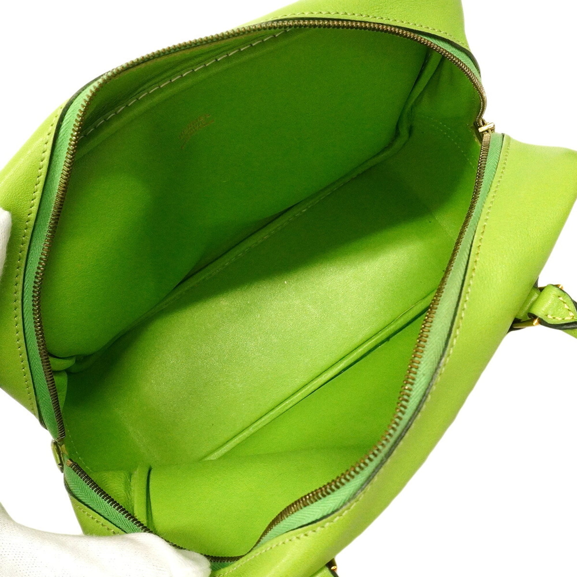 Hermes Green Gulliver Leather Handbag (Pre-Owned)