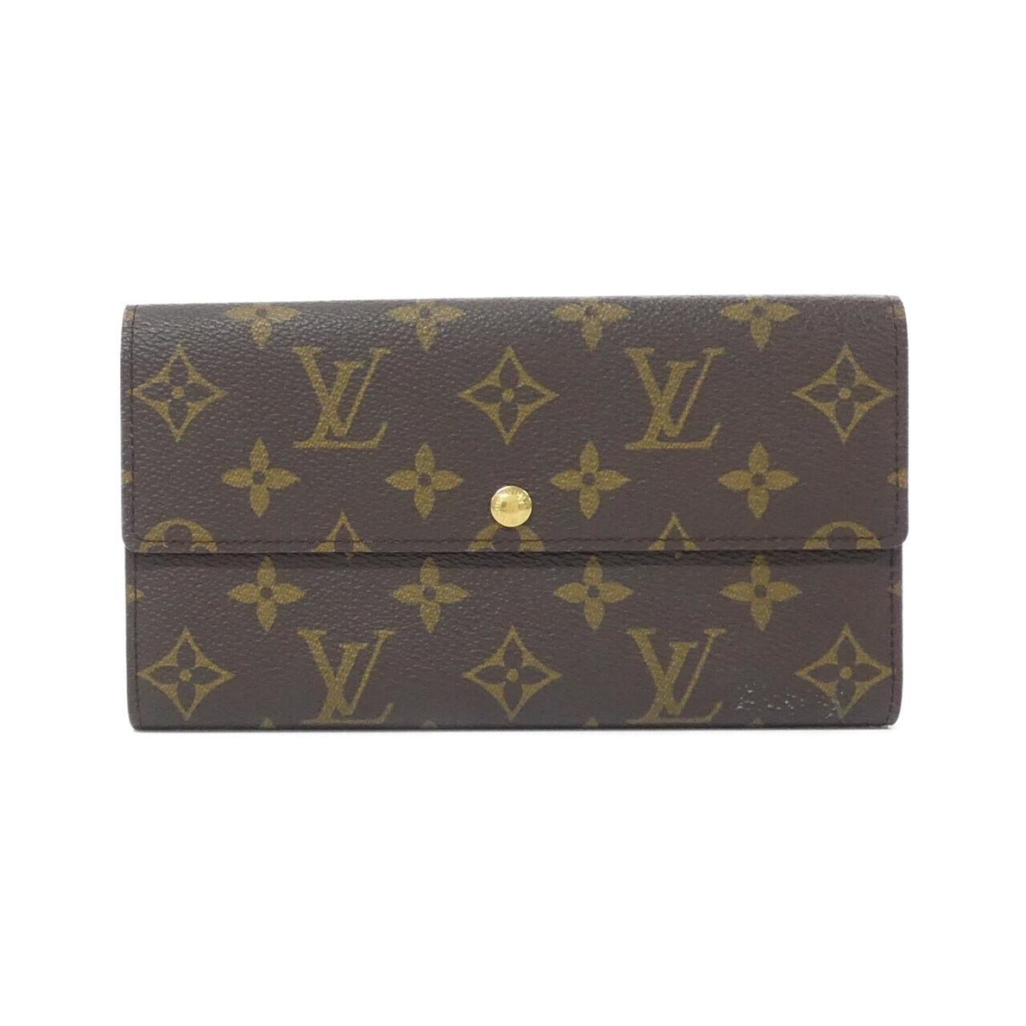 Louis Vuitton Marron Coated Canvas Long Wallet (Bi-Fold) (Pre-Owned)
