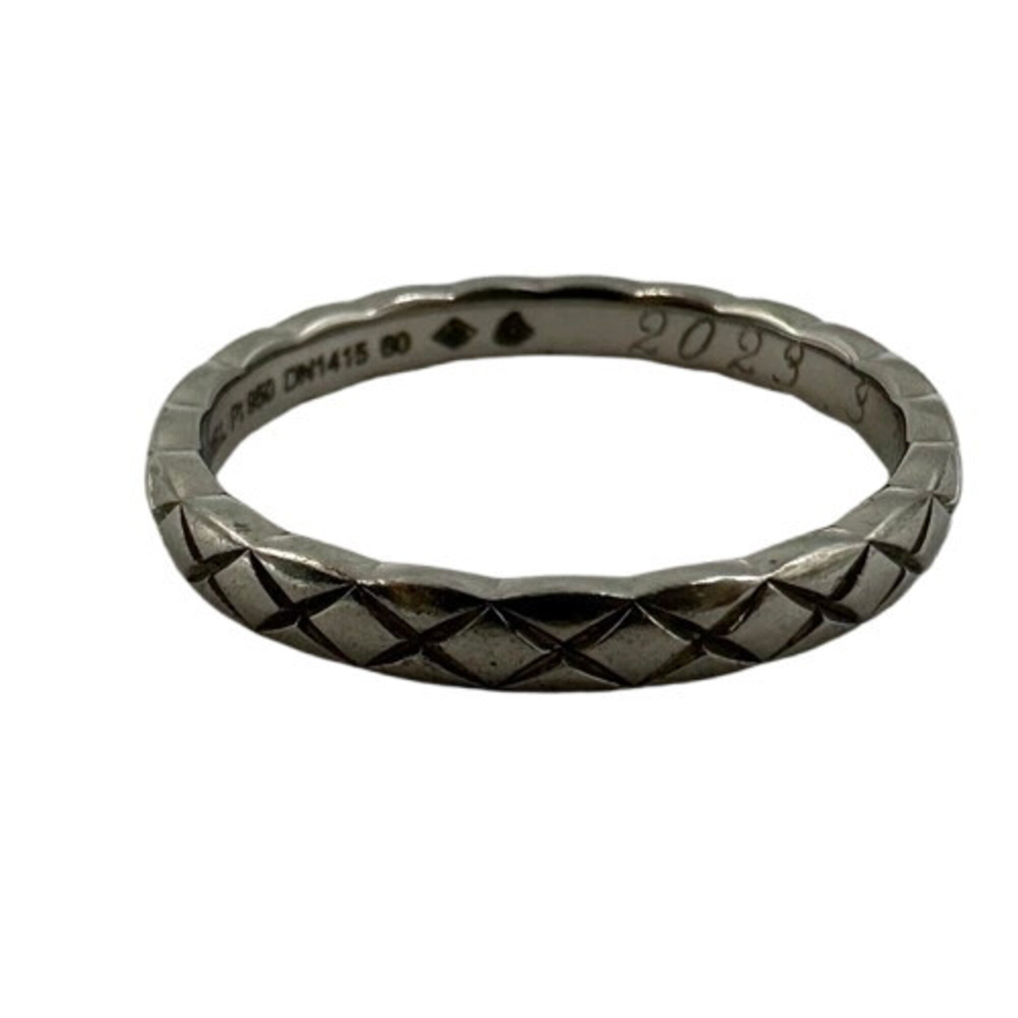 Chanel Platinum Platinum 950 Band Ring (Pre-Owned)