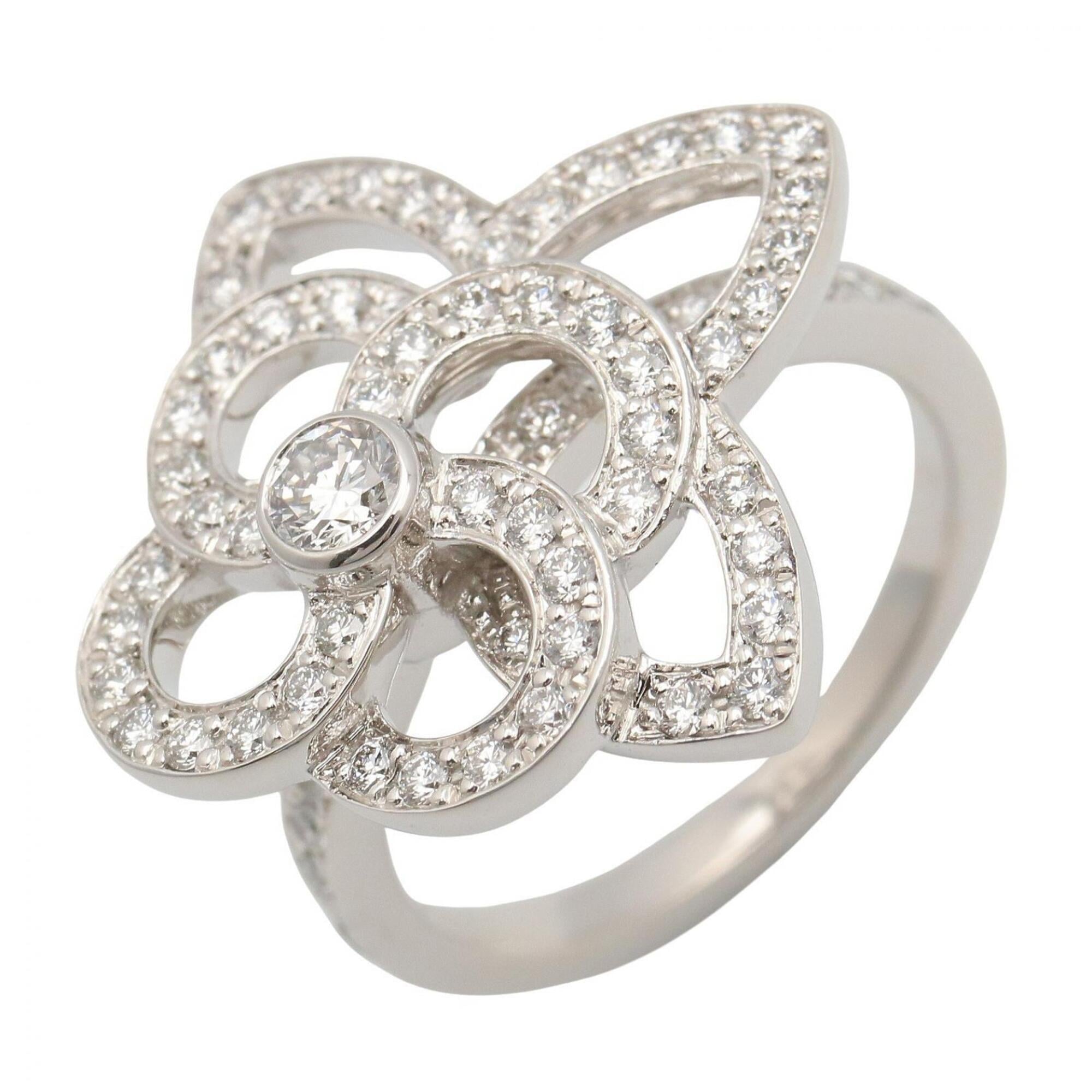 Louis Vuitton Silver Clear White Gold (18K) Band Ring (Pre-Owned)