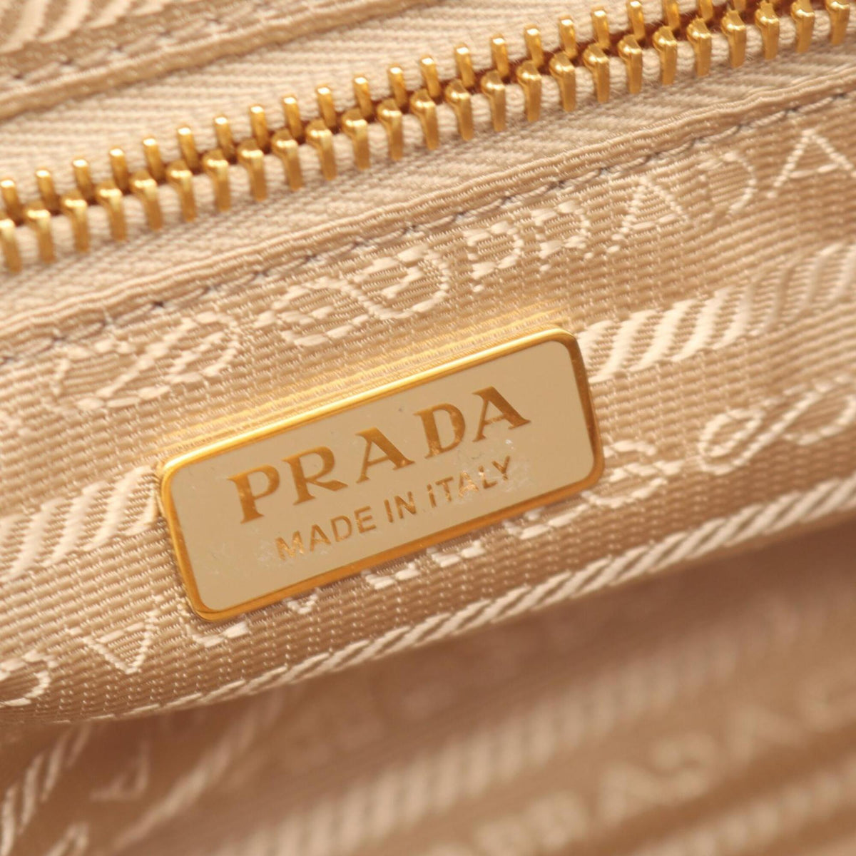 Prada Beige Nylon Leather Shoulder Bag (Pre-Owned)
