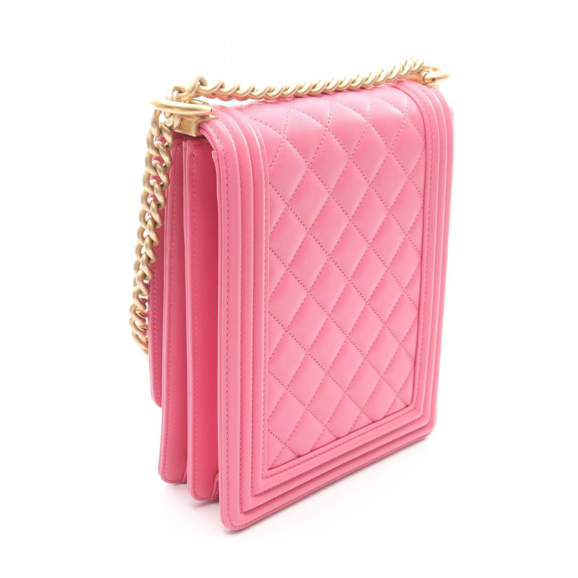 Chanel Pink Leather Handbag Shoulder Bag (Pre-Owned)