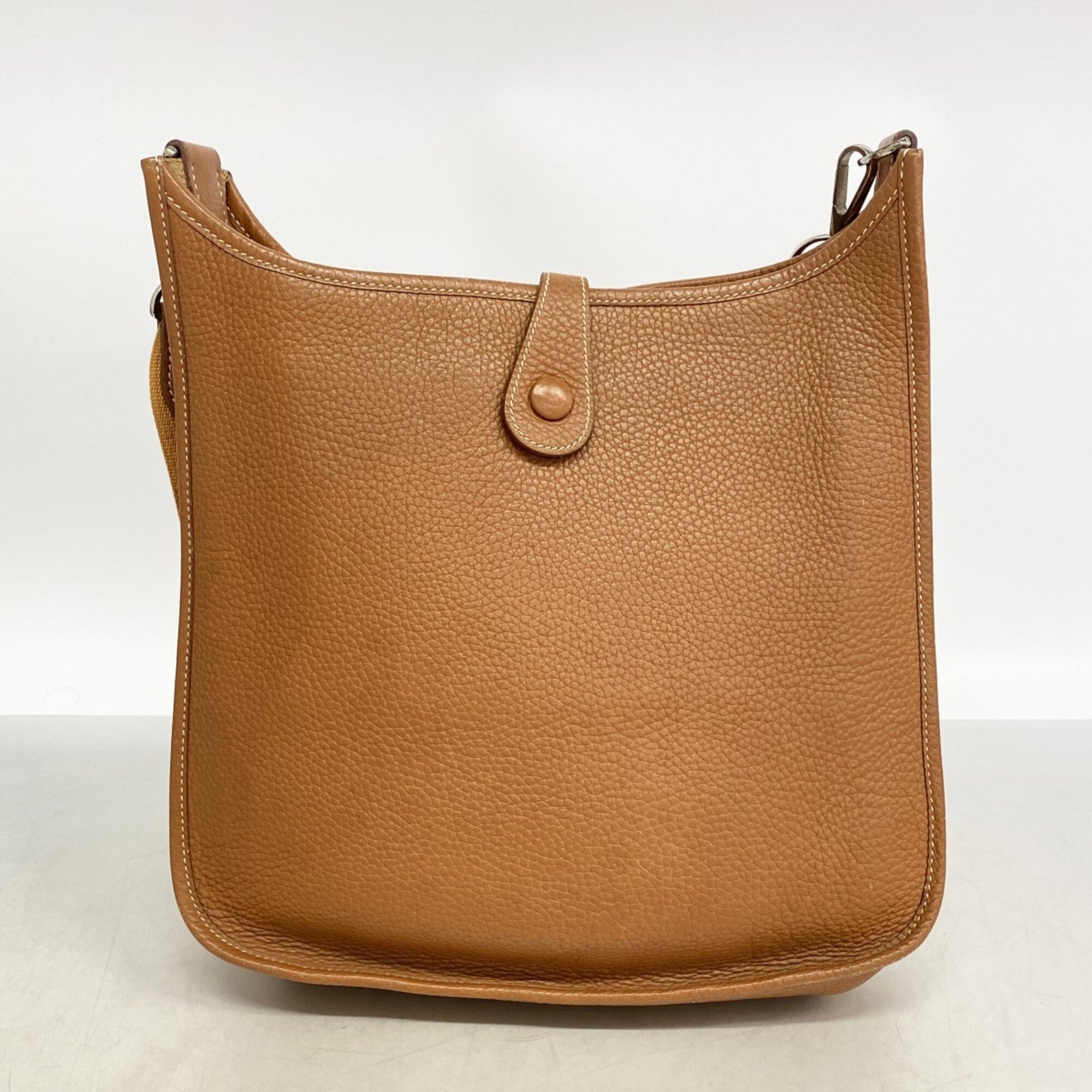 Hermes Gold Taurillon Clemence Leather Shoulder Bag (Pre-Owned)