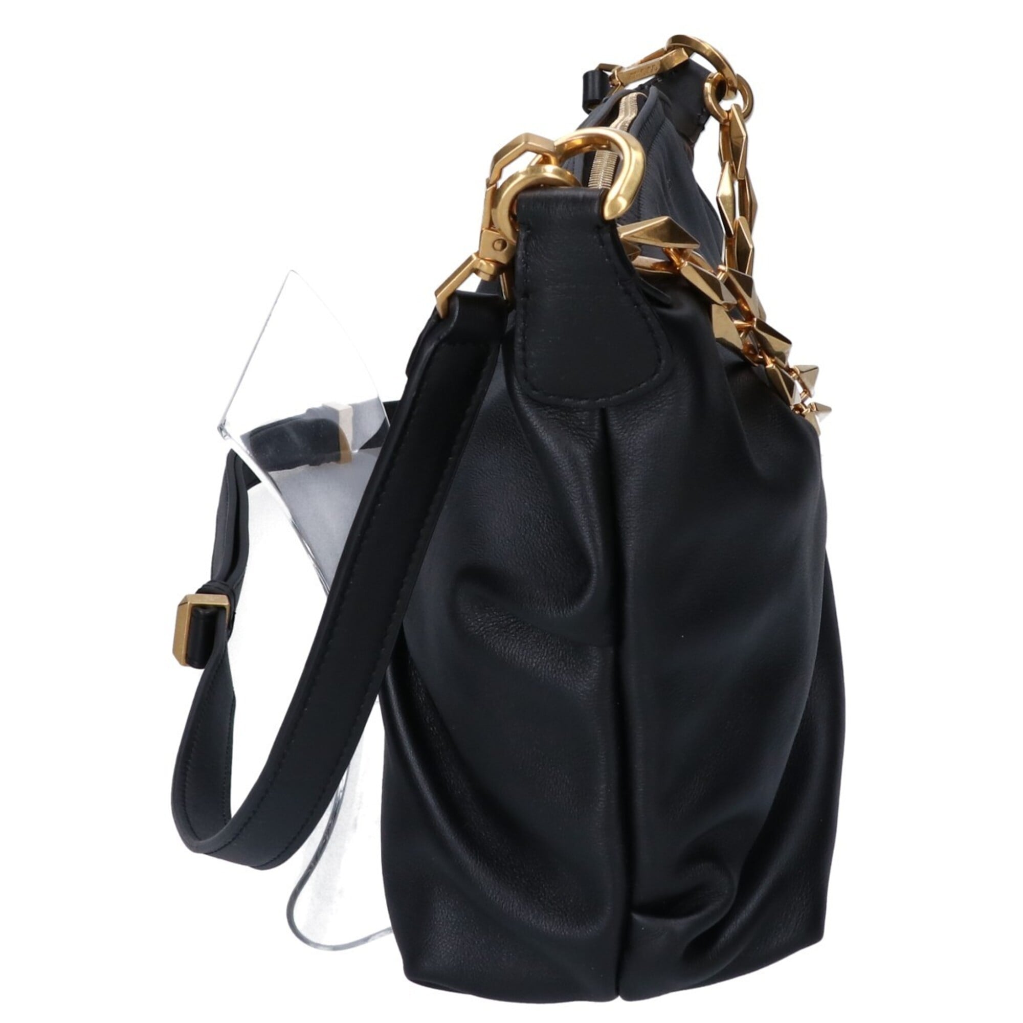 Jimmy Choo Black Leather Shoulder Bag (Pre-Owned)