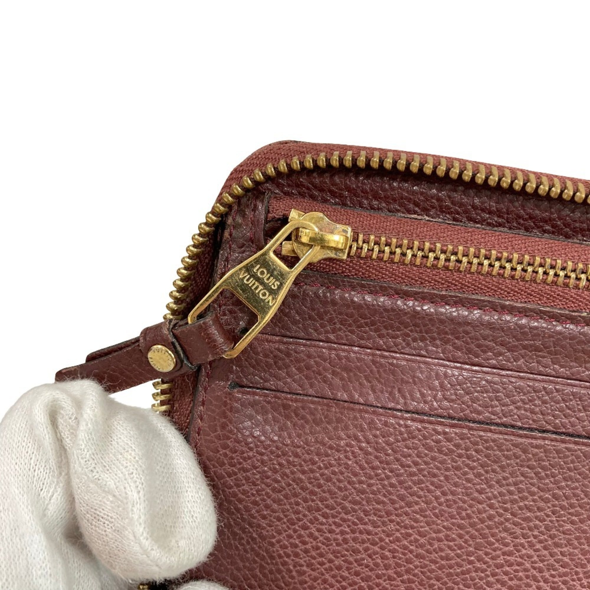Louis Vuitton Monogram Empreinte Bordeaux Monogram Empreinte Long Wallet (Bi-Fold) (Pre-Owned)