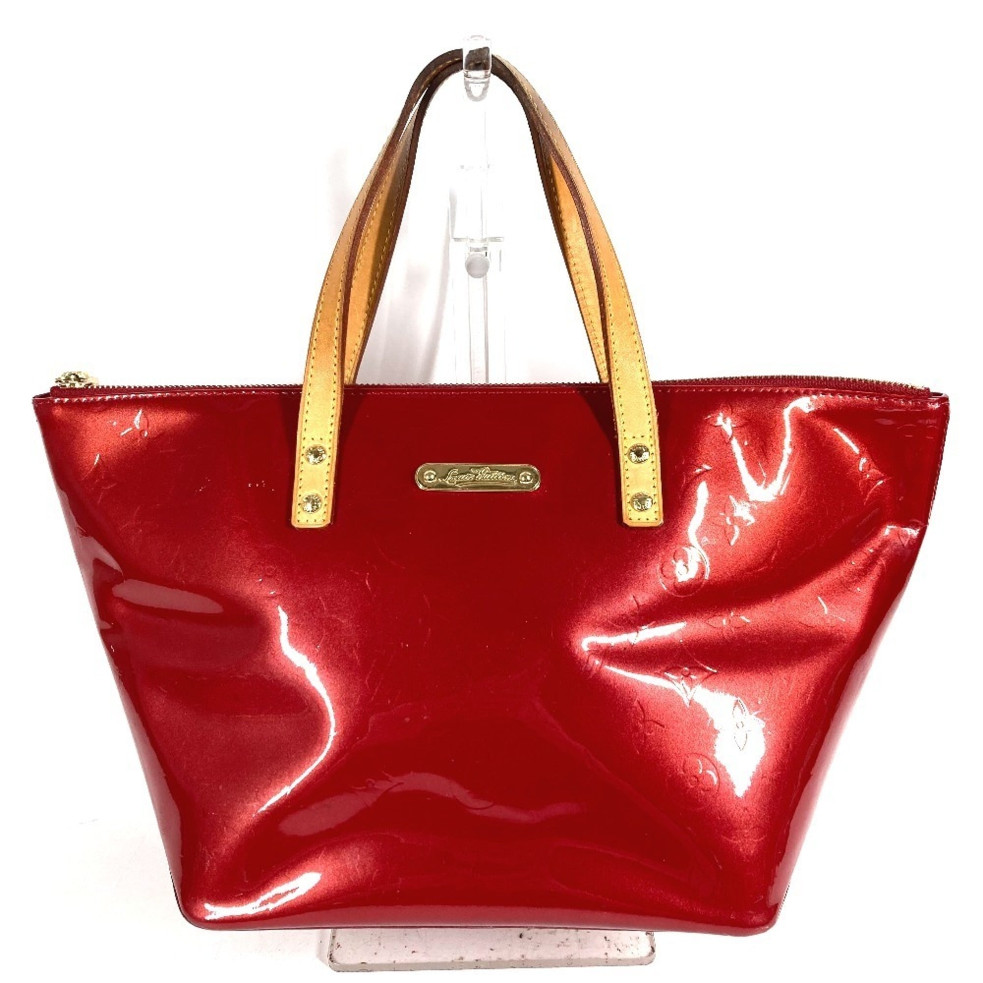 Louis Vuitton Pomme D'amour Red Color Monogram Vernis Canvas Shoulder Bag Tote Bag (Pre-Owned)