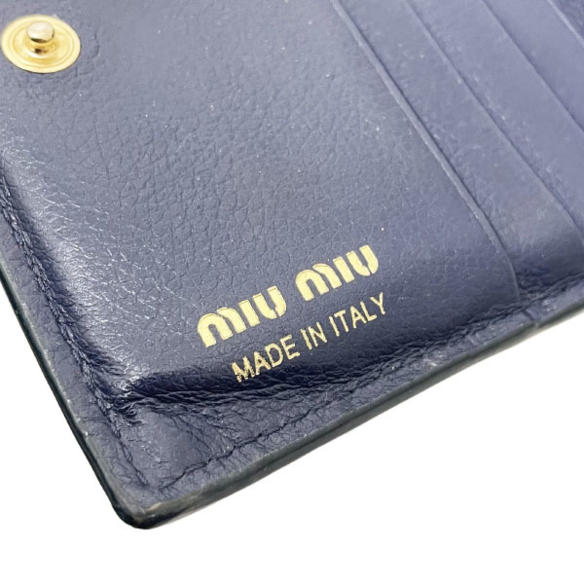 Miu Miu Multi-Color Navy Leather Wallet (Bi-Fold) (Pre-Owned)