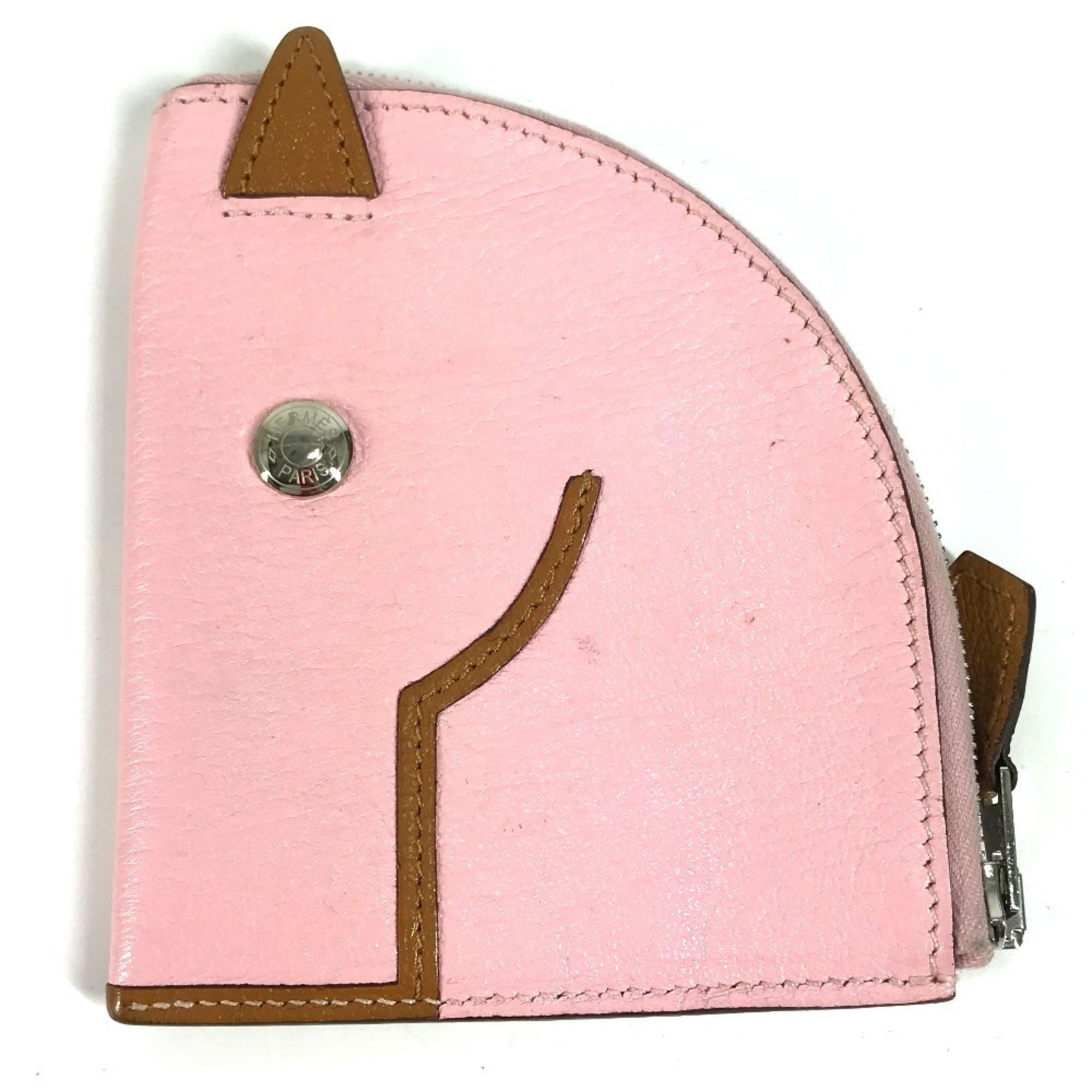 Hermes Pink Chevre Leather Coin Purse/Coin Case (Pre-Owned)