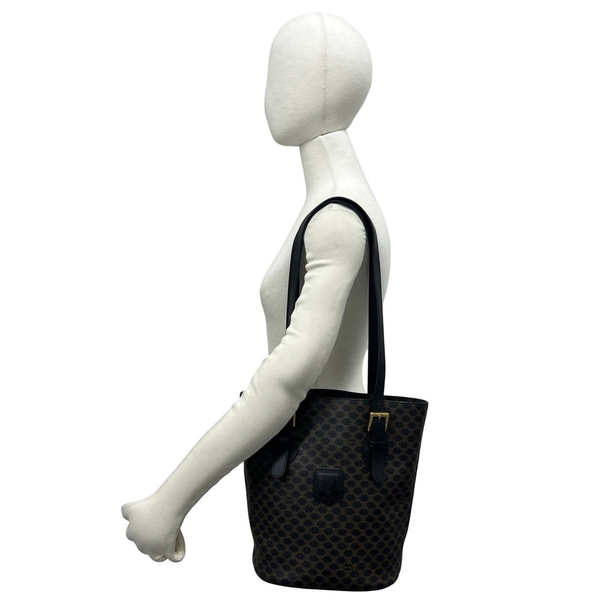 Celine Black Brown Leather Pvc Handbag Tote Bag (Pre-Owned)