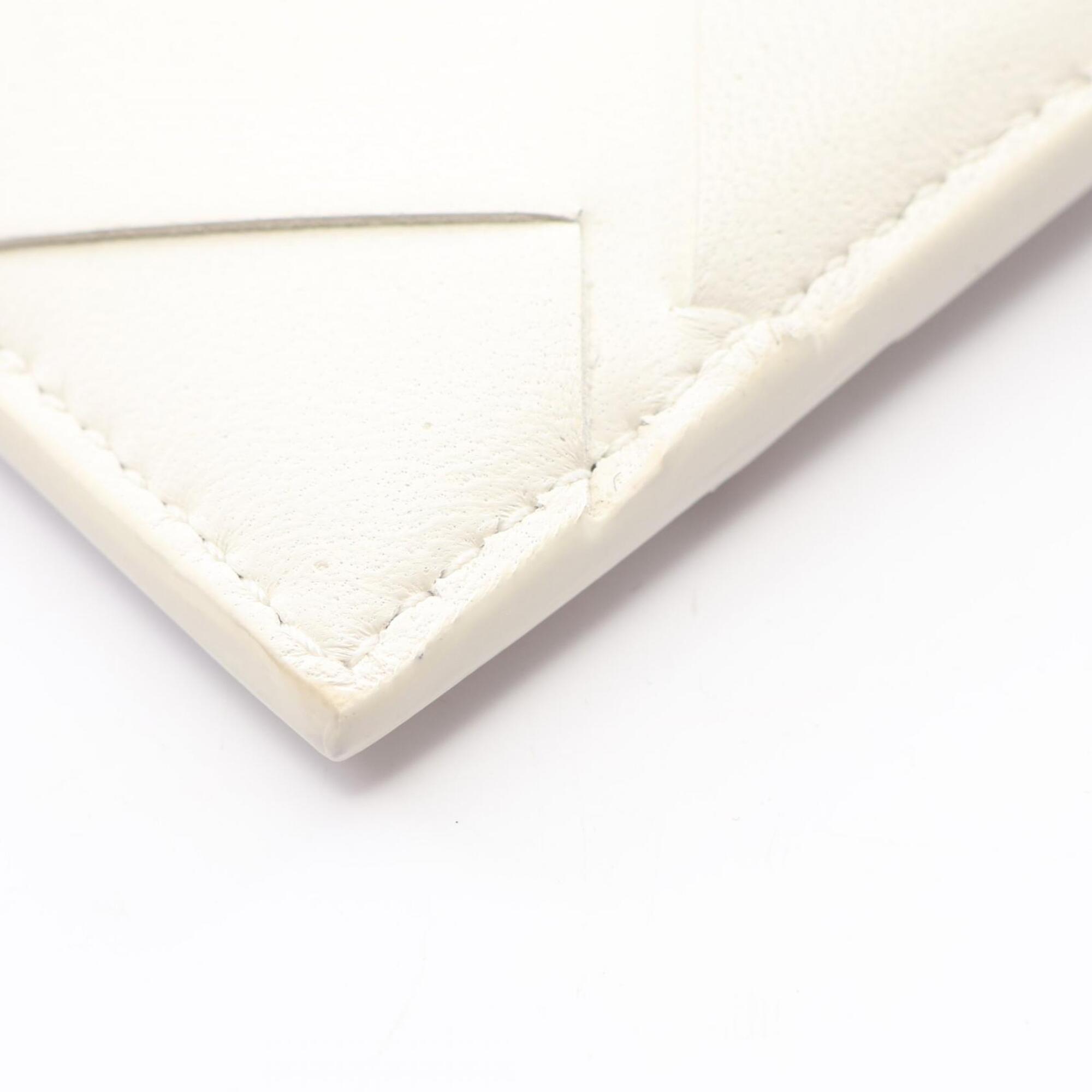 Bottega Veneta White Leather Coin Purse/Coin Case (Pre-Owned)