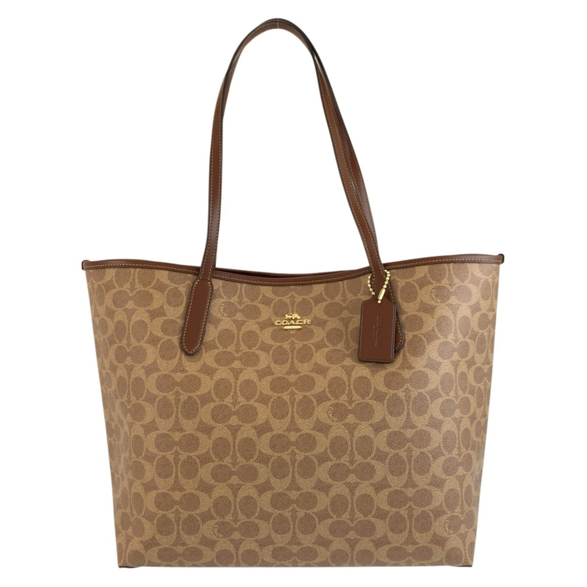 Coach Brown Pvc Shoulder Bag Tote Bag (Pre-Owned)