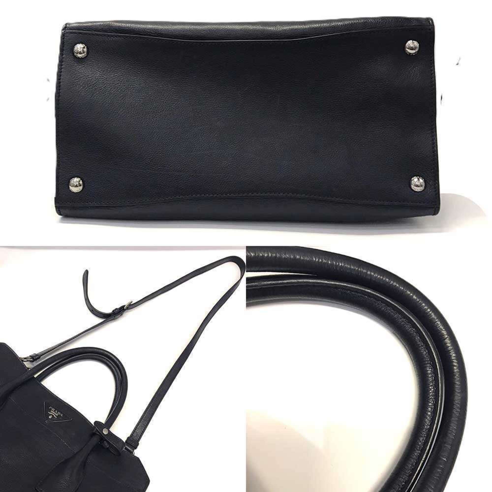 Prada Navy Leather Handbag (Pre-Owned)