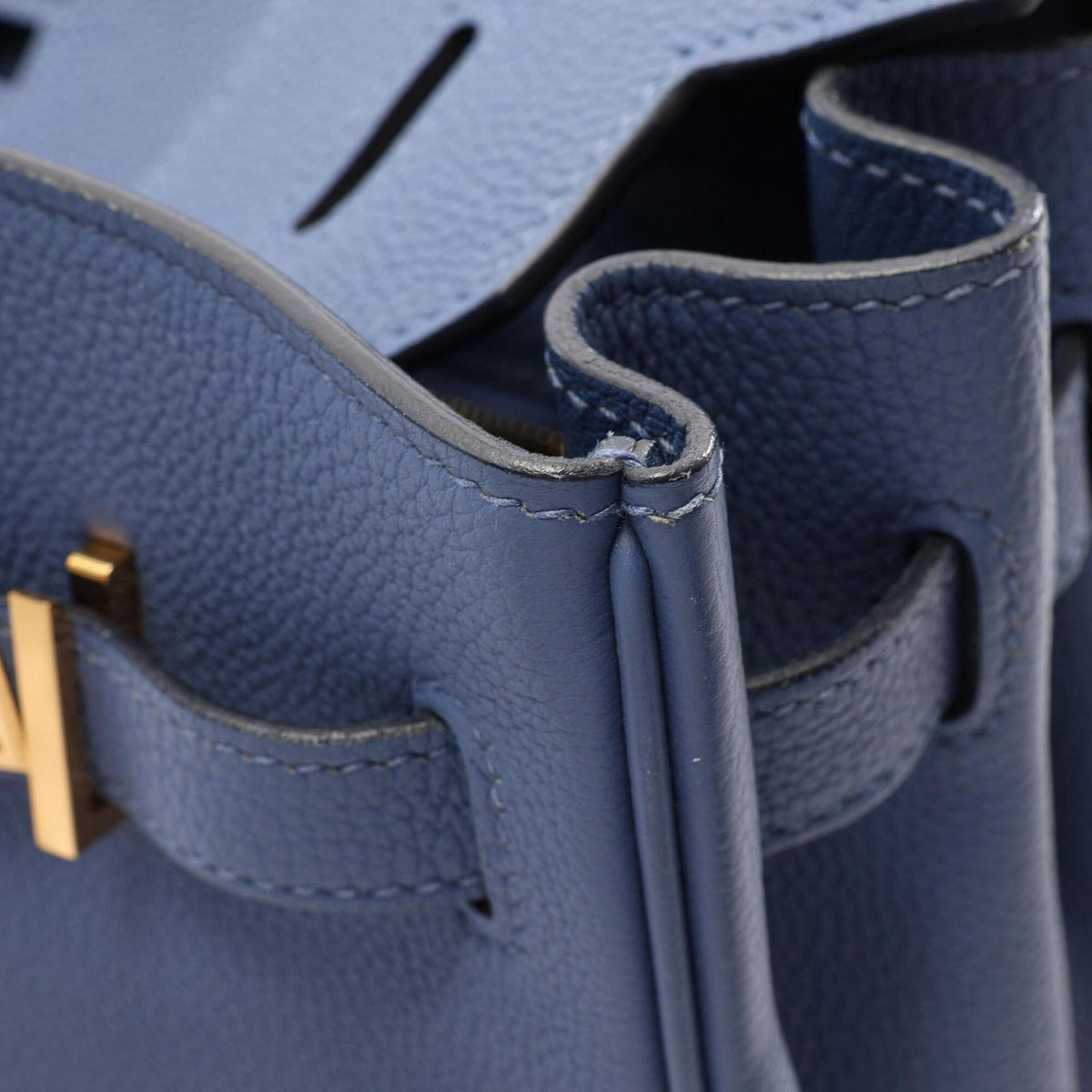 Hermes Blue Togo Leather Handbag (Pre-Owned)