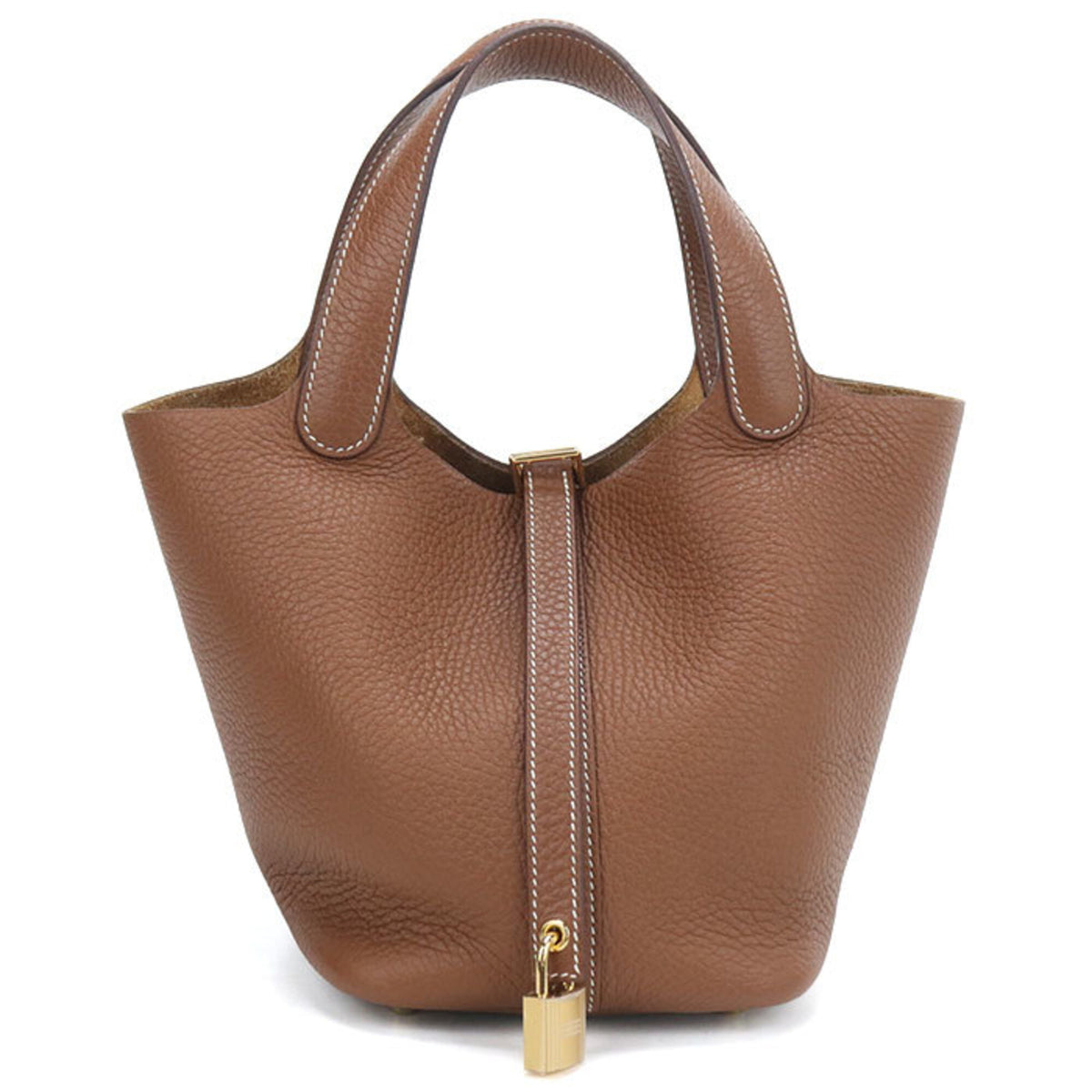 Hermes Brown Taurillon Clemence Leather Handbag (Pre-Owned)