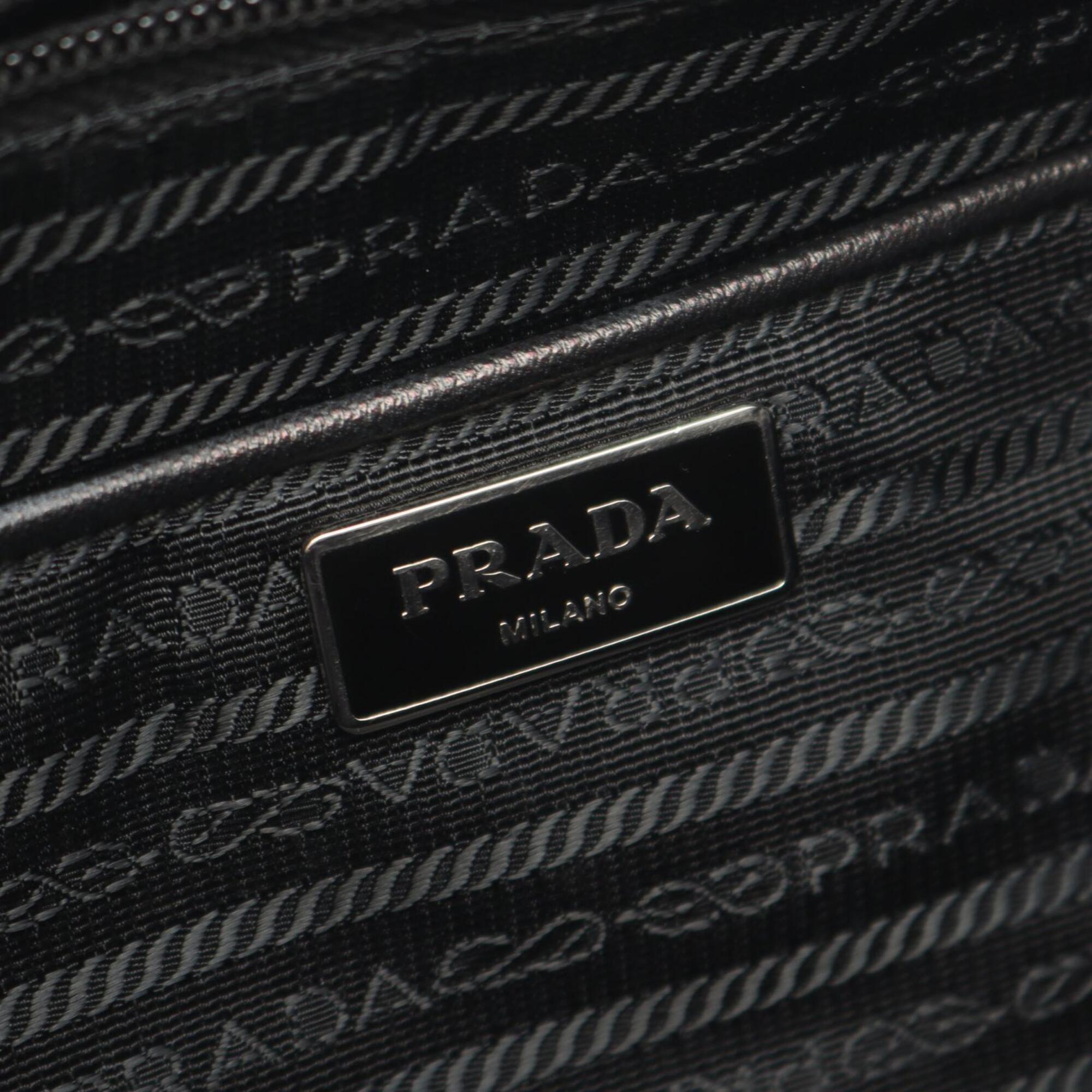 Prada Multi-Color Nylon Leather Handbag Tote Bag (Pre-Owned)