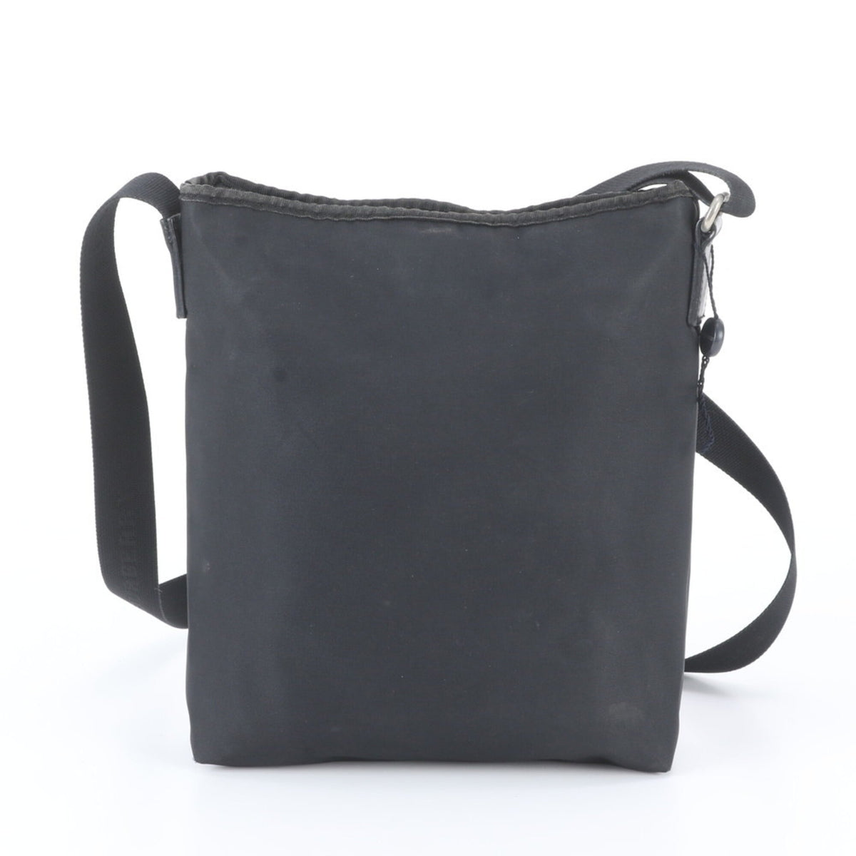 Burberry Black Leather Canvas Messenger Bag Shoulder Bag (Pre-Owned)
