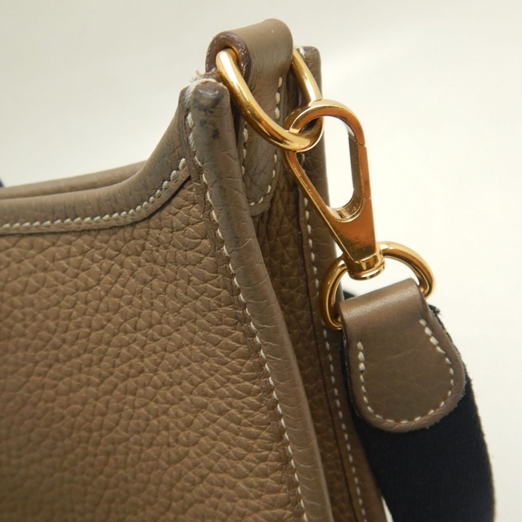 Hermes Etoupe Gray Togo Leather Shoulder Bag (Pre-Owned)