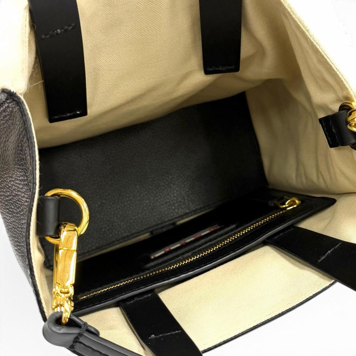 Marni Black Off-White Fur Leather Shoulder Bag (Pre-Owned)